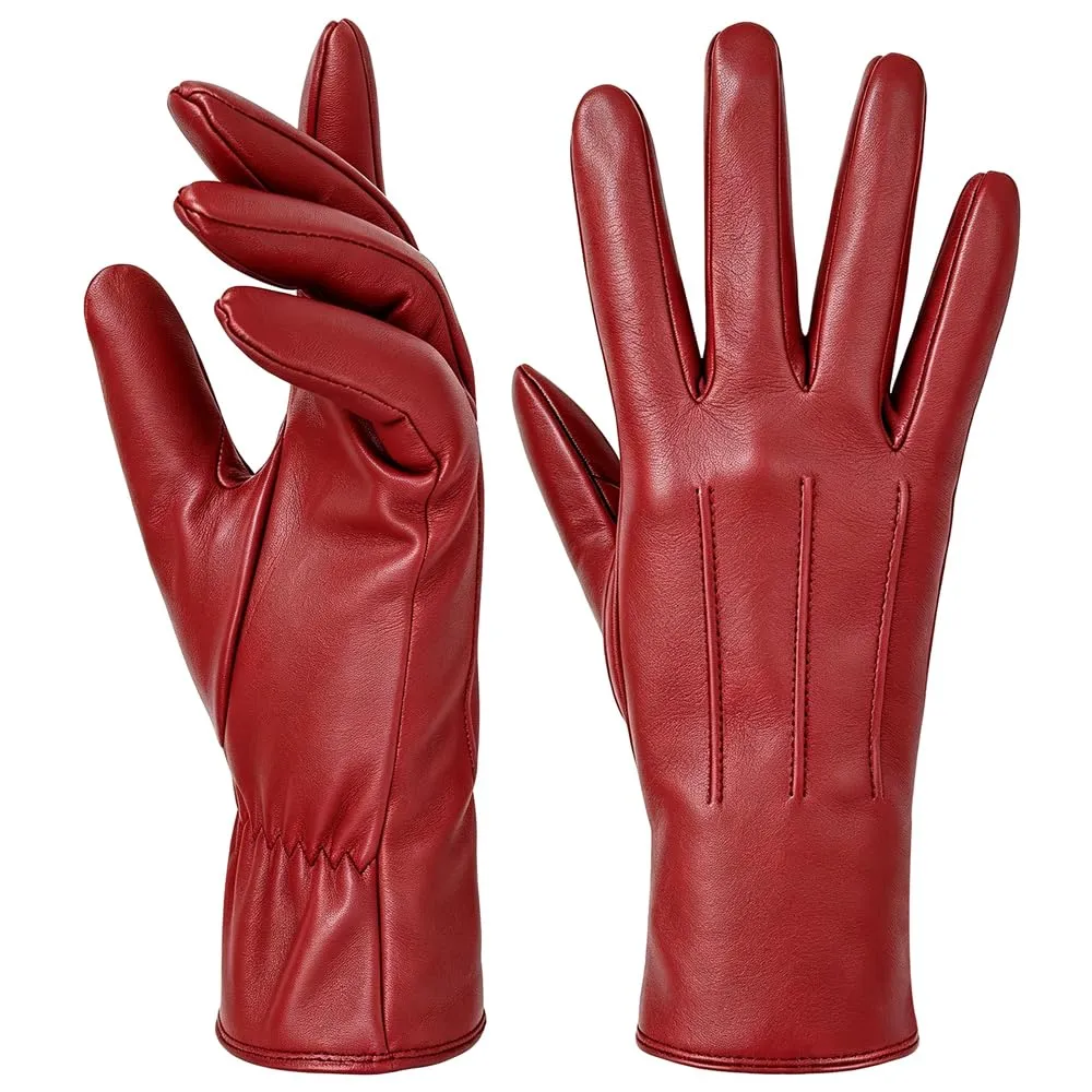 Harssidanzar Guanti Invernali Donna Touch Screen GL017EU Rosso M - immagine 1
