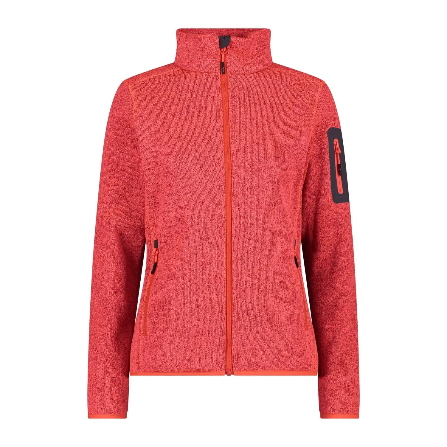 CMP Giacca da Donna Knit-Tech, Papavero-Red Fluo-Antracite, M - immagine 1
