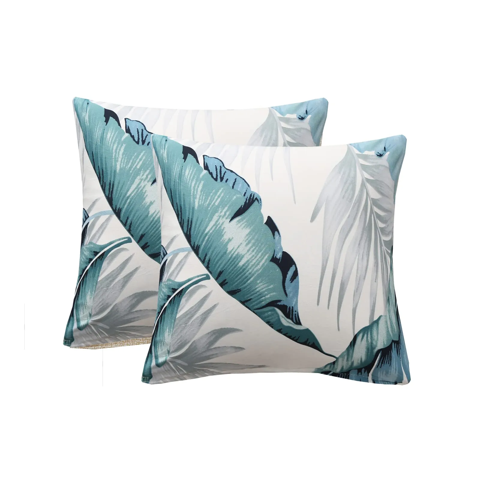 Jaotto Federe per Cuscini Divano Decorativi in Spandex 45x45cm, Foglie Bianche, Set di 2 - immagine 1