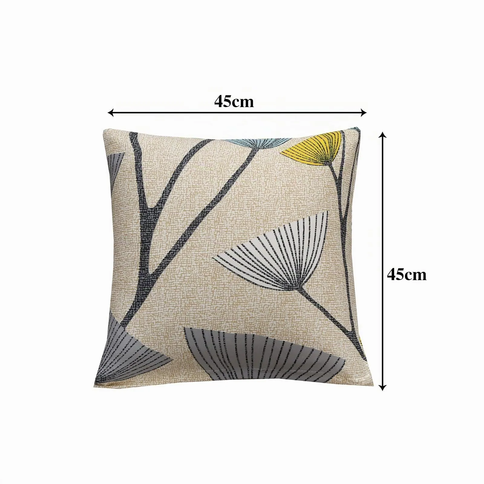 Jaotto Federe per Cuscini Divano Decorativi in Spandex, 45x45cm, Set di 2, Foglie Beige - immagine 2