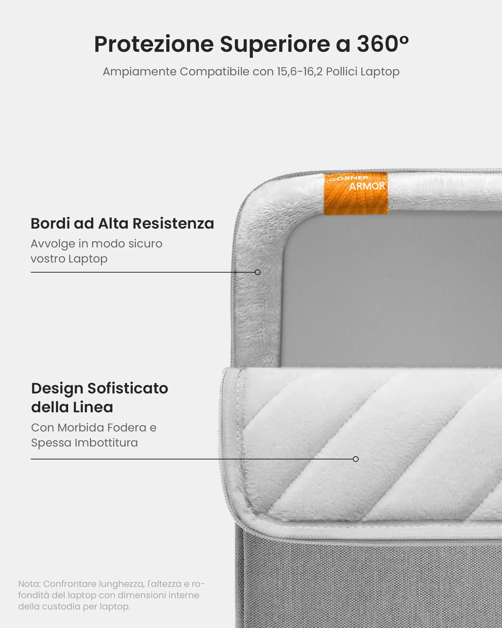 tomtoc Custodia per Laptop 15,6 Pollici Acer, ASUS, Dell, HP, Lenovo, Samsung, Toshiba - immagine 5