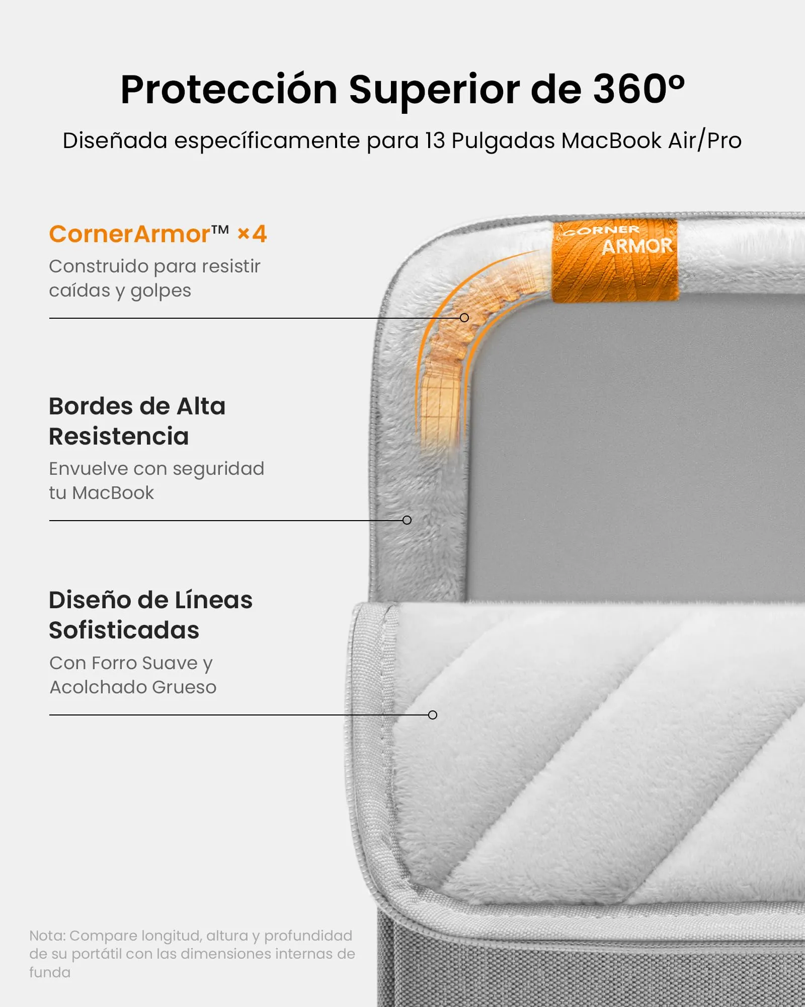 tomtoc 360° Custodia per 13 Pollici MacBook Air M5/M4/M3/M2/M1 - immagine 4