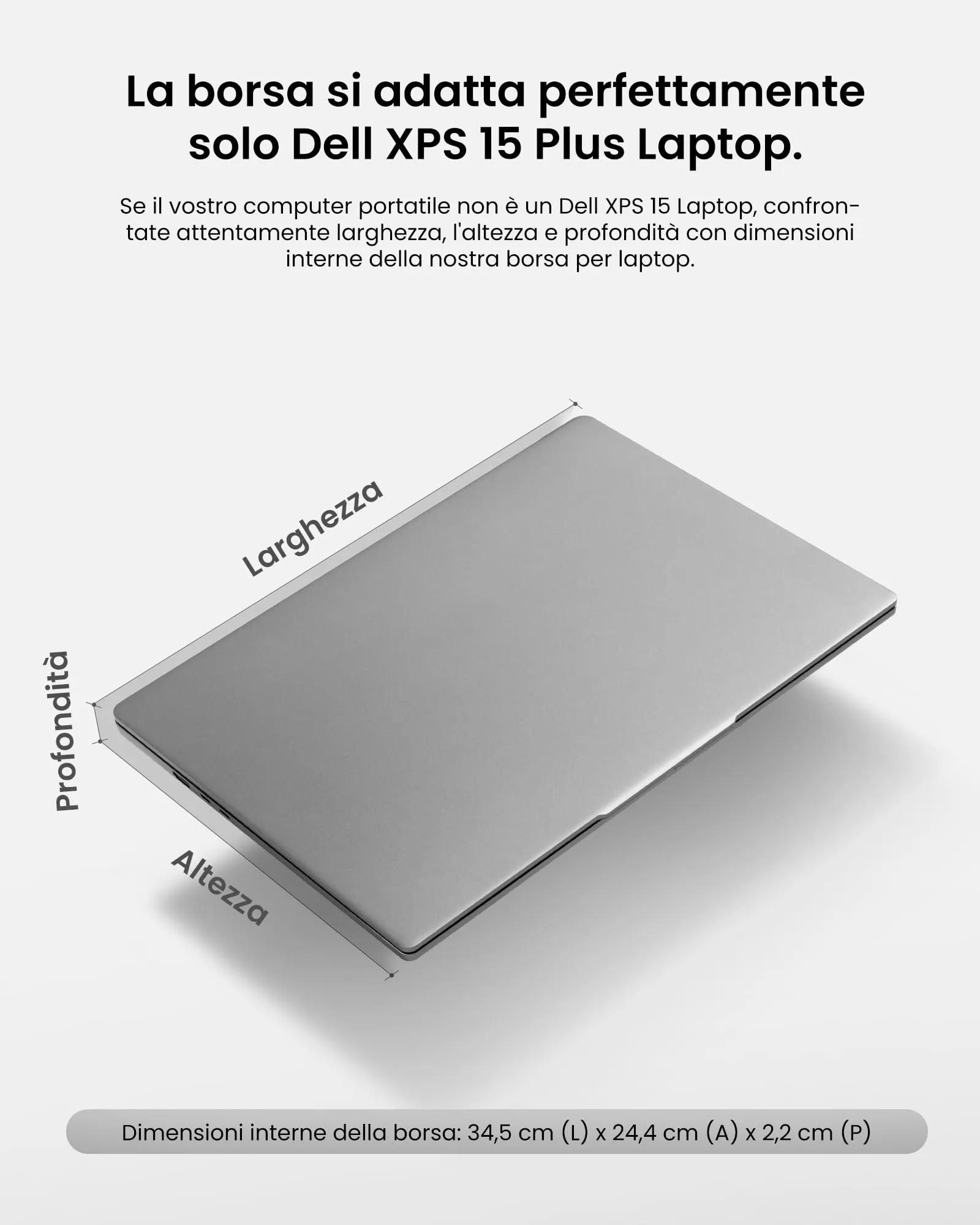 tomtoc Custodia per Laptop 14-15 Pollici per Dell XPS 15 e MacBook Air 15,3 - immagine 9