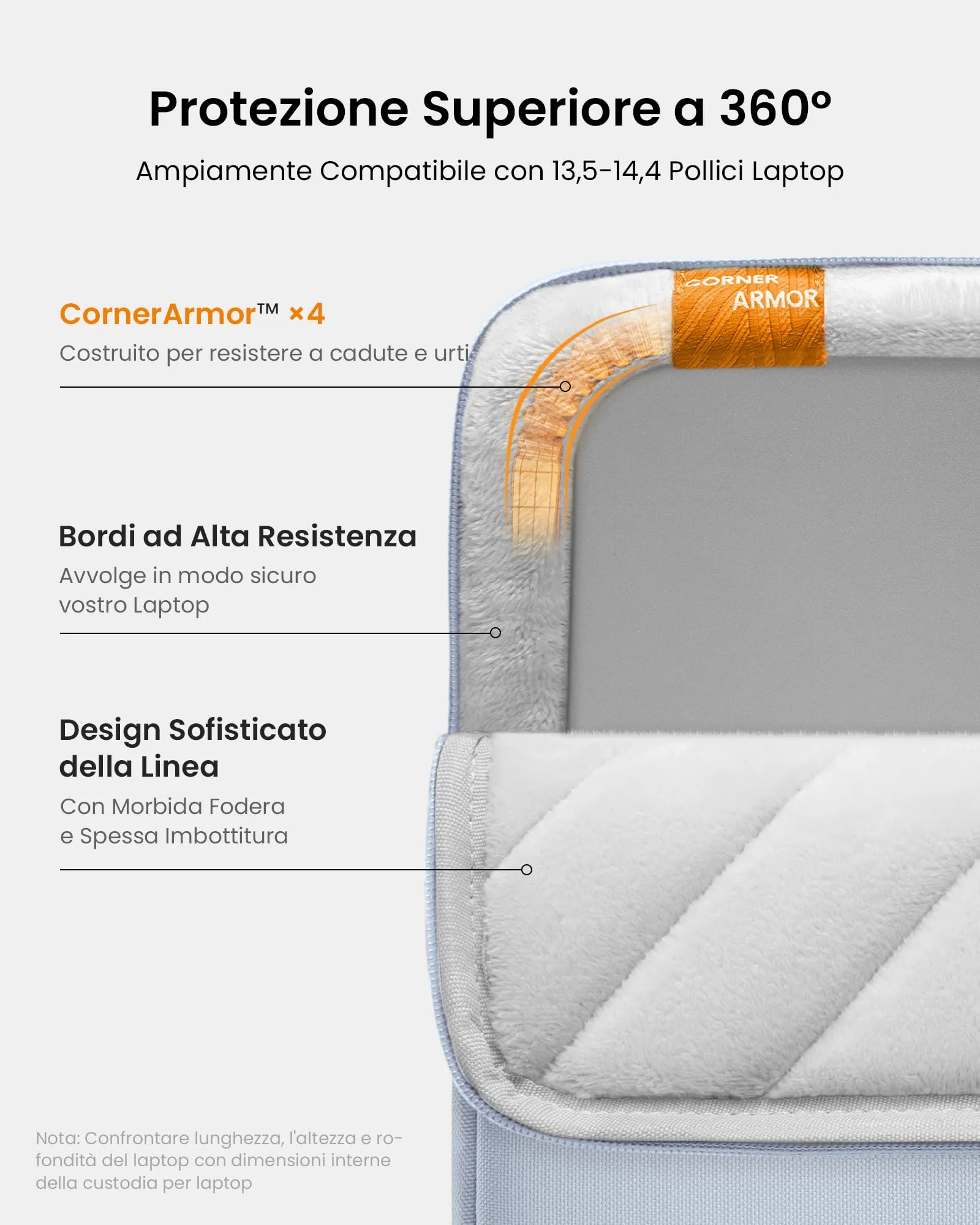 tomtoc 360° Custodia per MacBook Pro 14 Pollici M5/M4/M3/M2/M1 Pro/Max - immagine 4