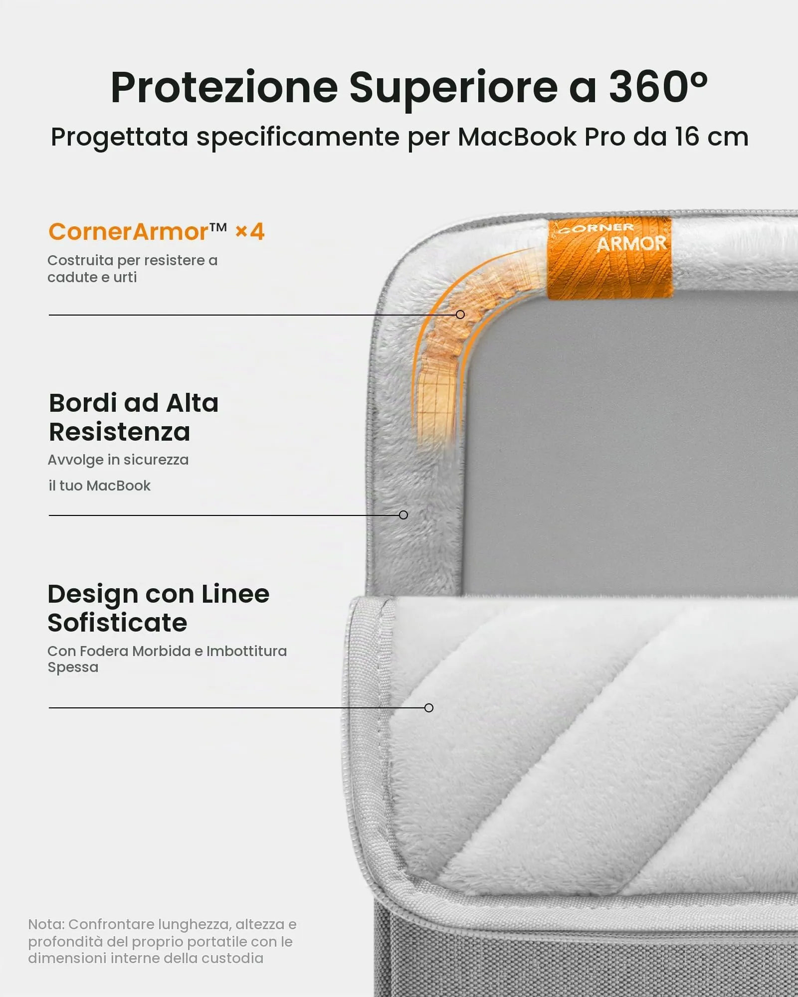 tomtoc 360° Custodia per MacBook Pro 16 Pollici M5/M4/M3/M2/M1 Pro/Max - immagine 4
