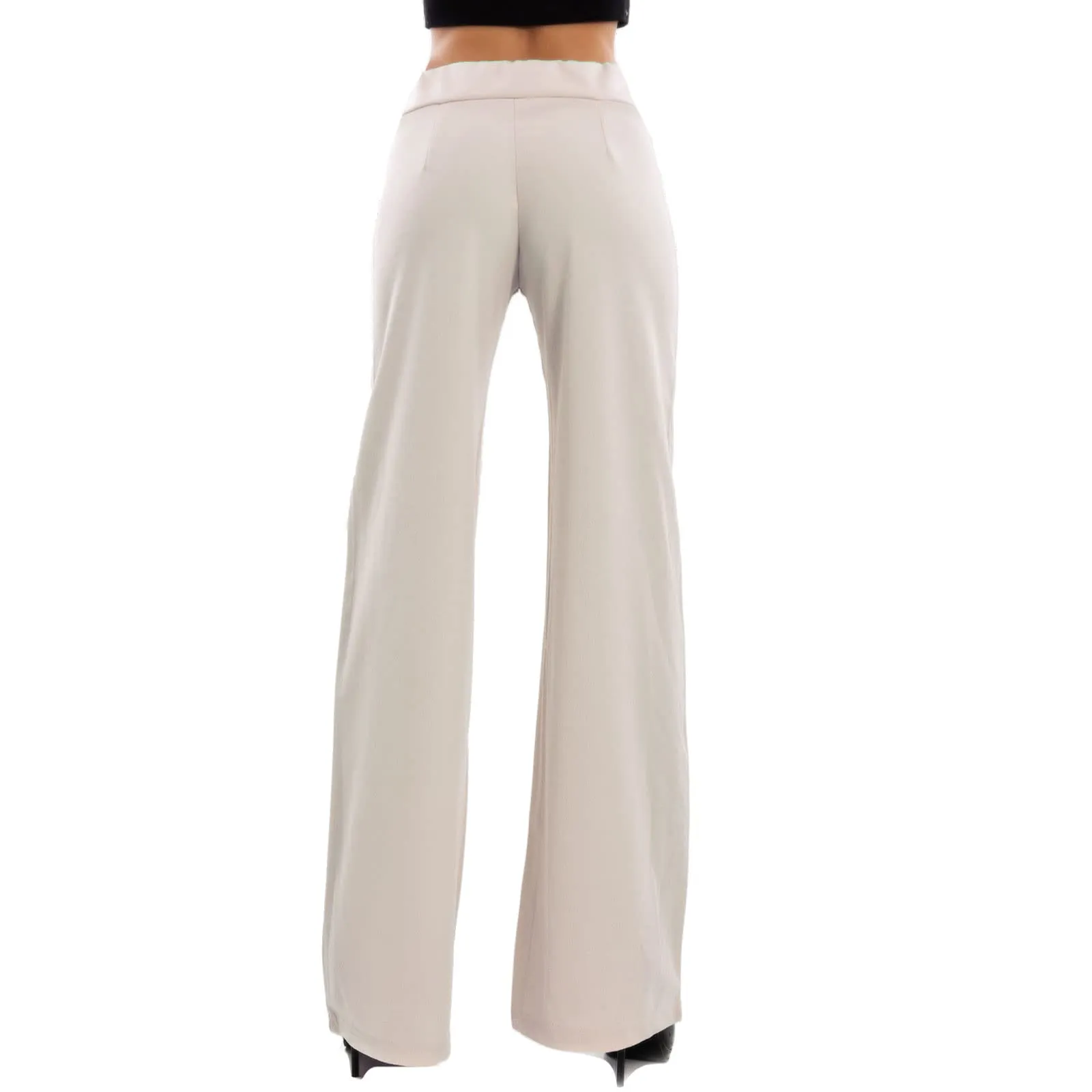 Toocool Pantaloni a Palazzo Donna Elastico in Vita VI-9292 XL Beige - immagine 4