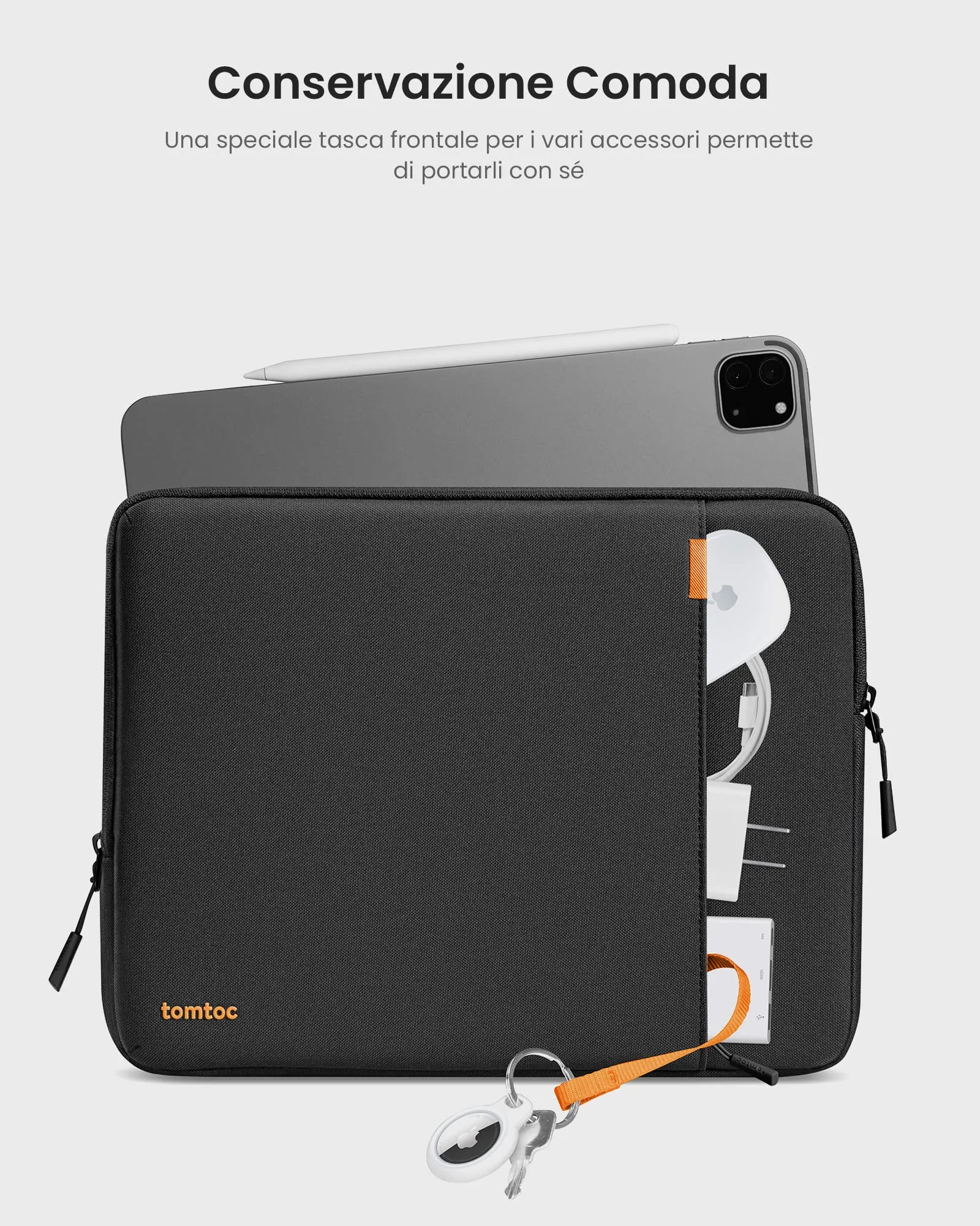 tomtoc 360° Custodia per Tablet per iPad Air 13" (M4/M3/M2), iPad Pro 13" (M5/M4), iPad Pro 12,9" (6/5/4/3), Compatibile con Magic/Smart Keyboard Folio - immagine 5