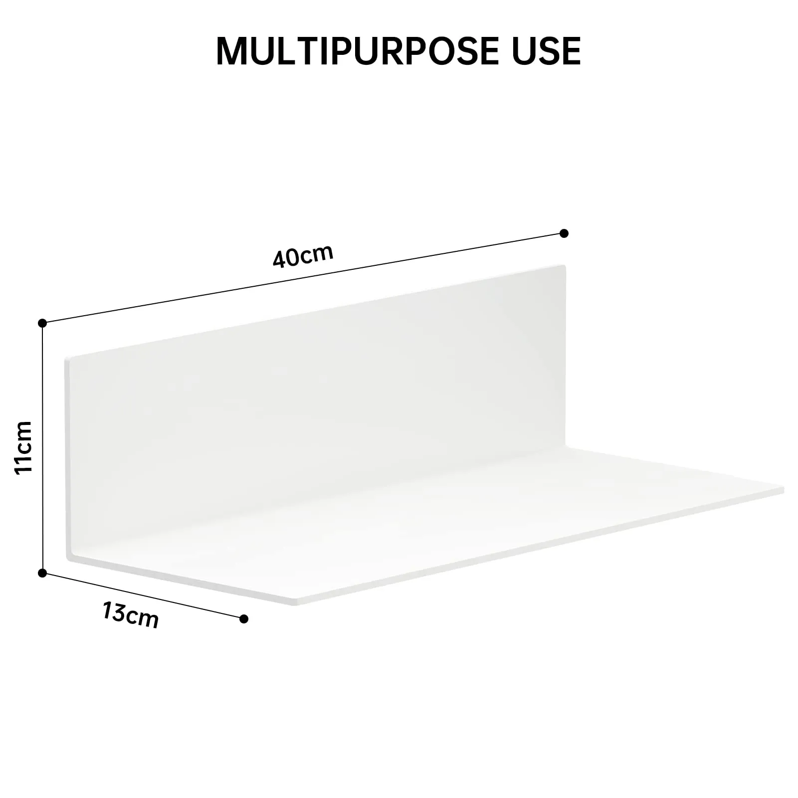 Toski Mensole da Muro in Acrilico senza Forare, 2 Pezzi, 40 cm, Bianco - immagine 2