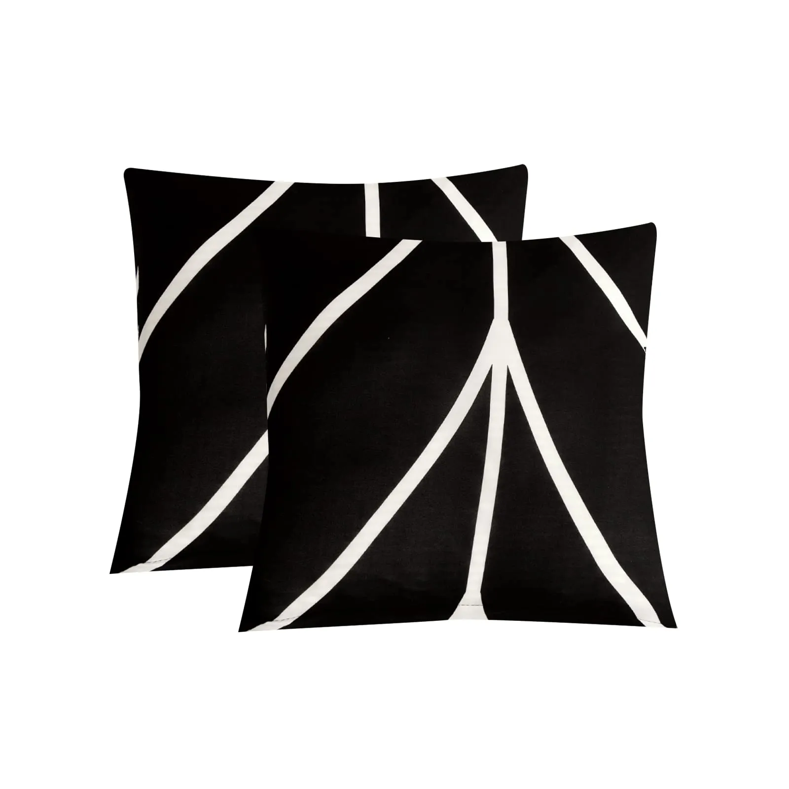 Jaotto Federe per Cuscini Divano in Spandex 45x45cm, Confezione da 2, Linea Nera - immagine 1