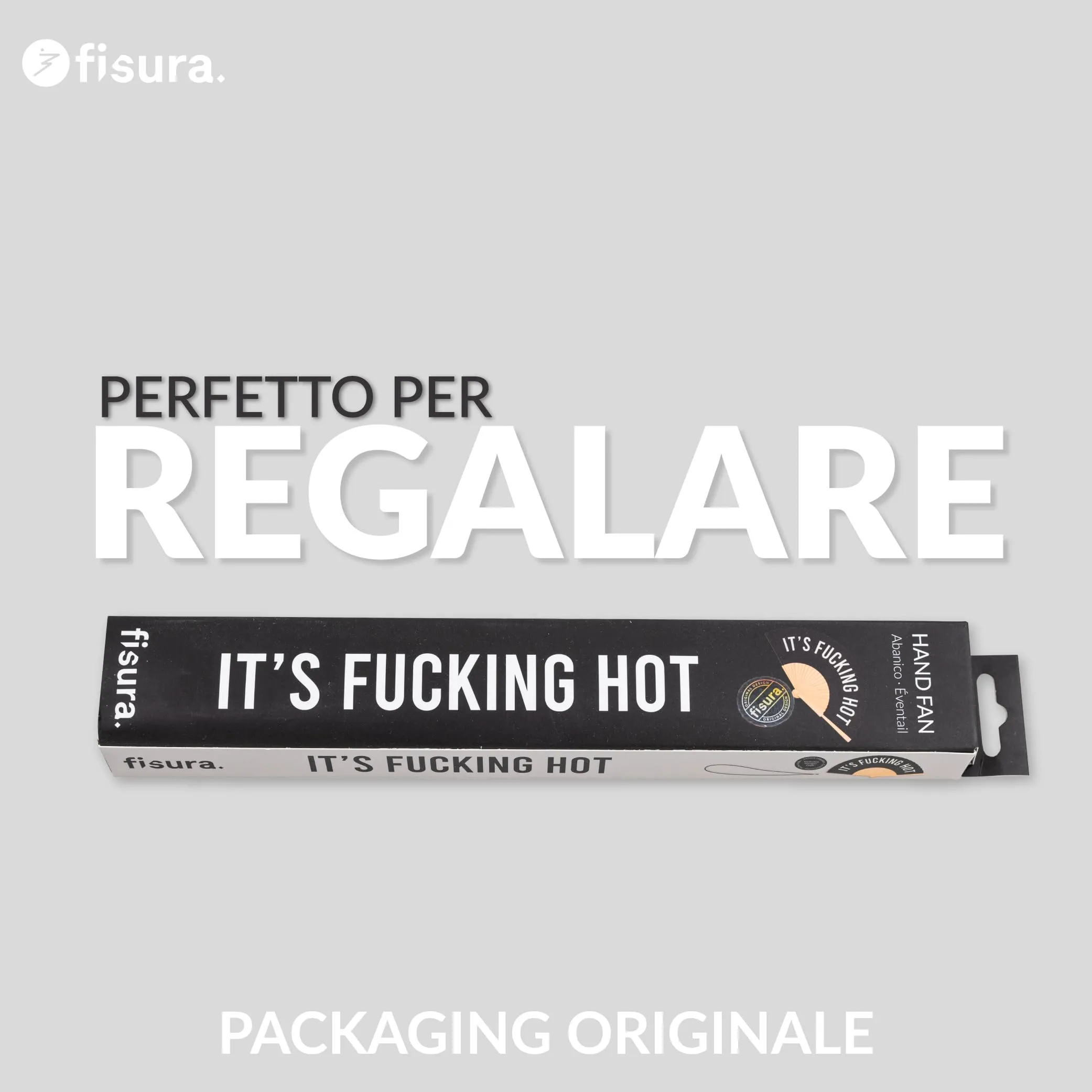 Fisura Ventaglio Fcking Hot in Legno e Tessuto, Bianco e Nero, 42,5 x 23 cm - immagine 7