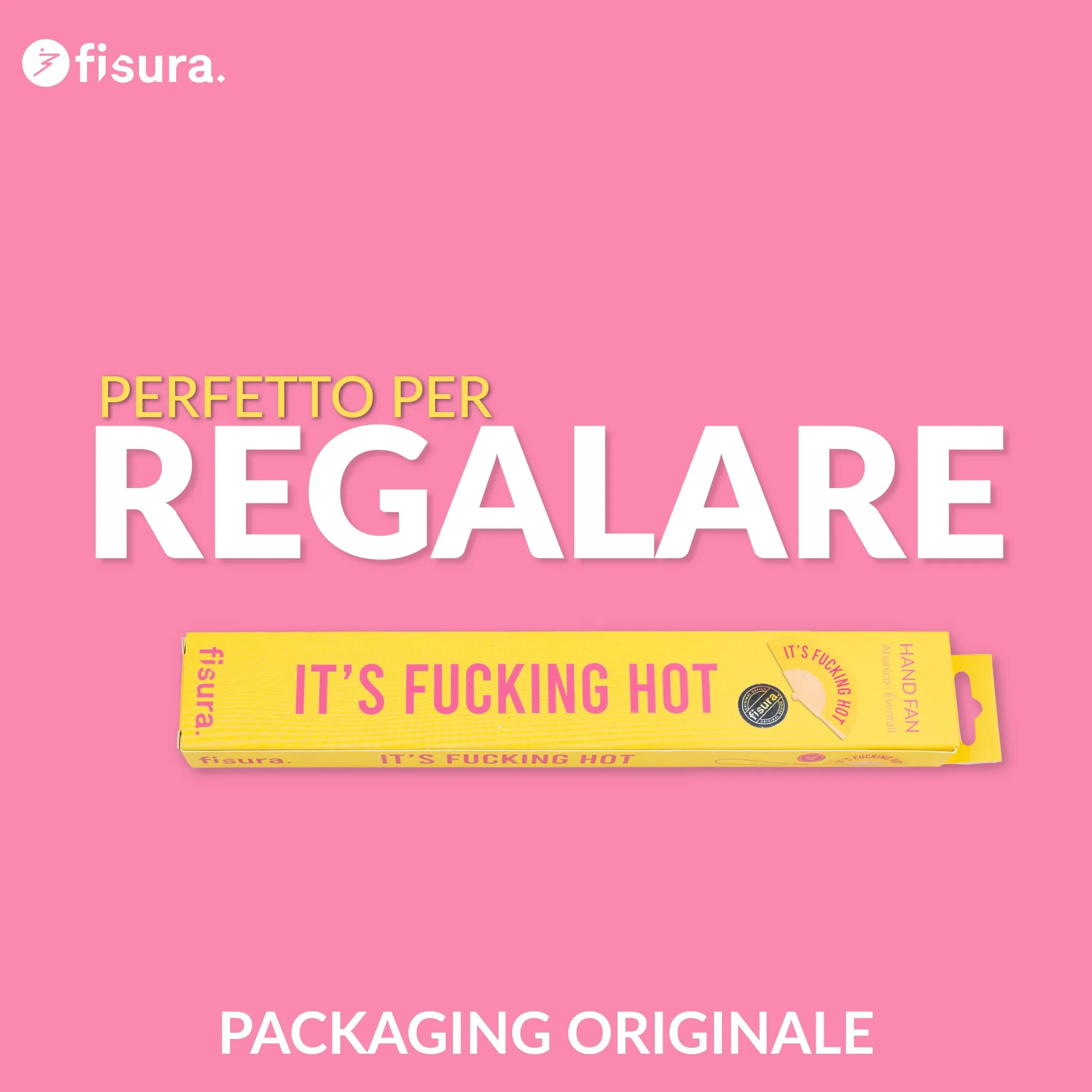Fisura Ventaglio in Legno e Tessuto con Messaggio, 42,5 x 23 cm, Giallo - immagine 7