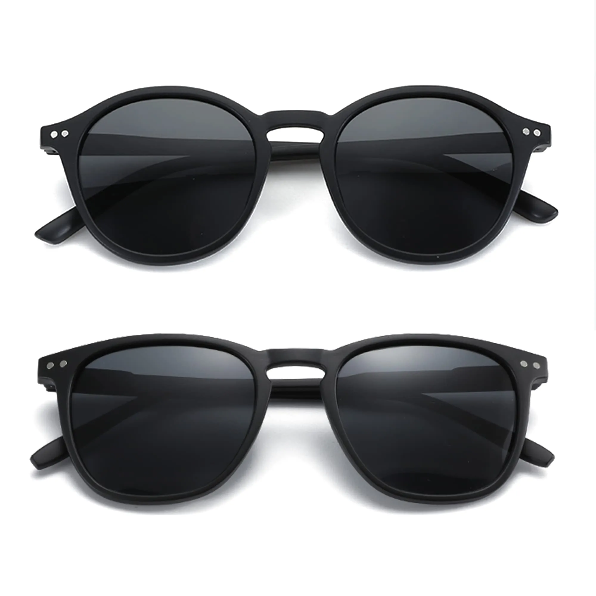 ZENOTTIC 2 Paia Occhiali da Sole Polarizzati Retro Vintage Rotondi e Quadrati Protezione UV400 Unisex - immagine 2
