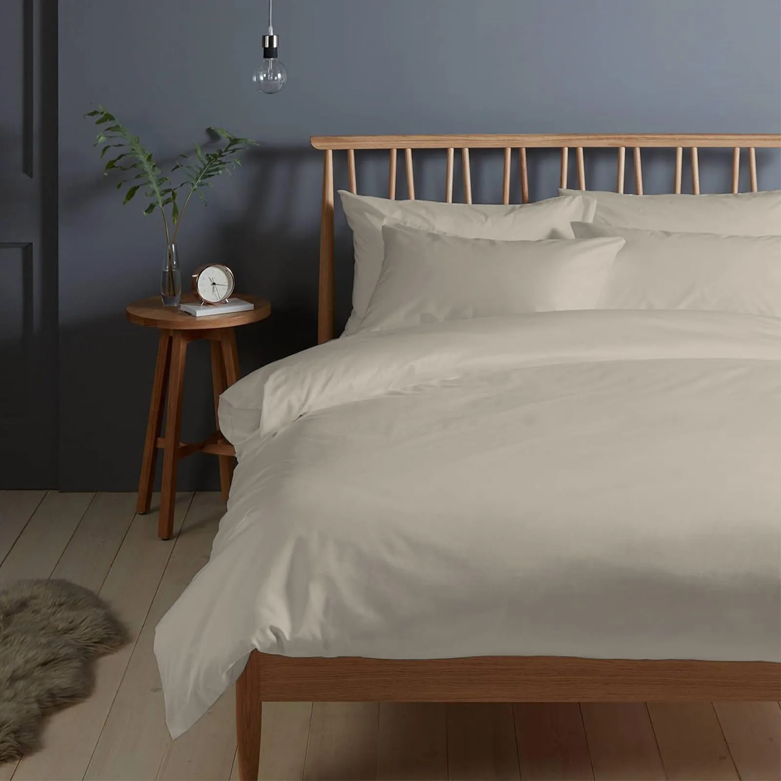 Pizuna Linens Set Copripiumino Singolo in Cotone 400 Fili, 150x200 cm, Tortora, 2 Pezzi - immagine 1