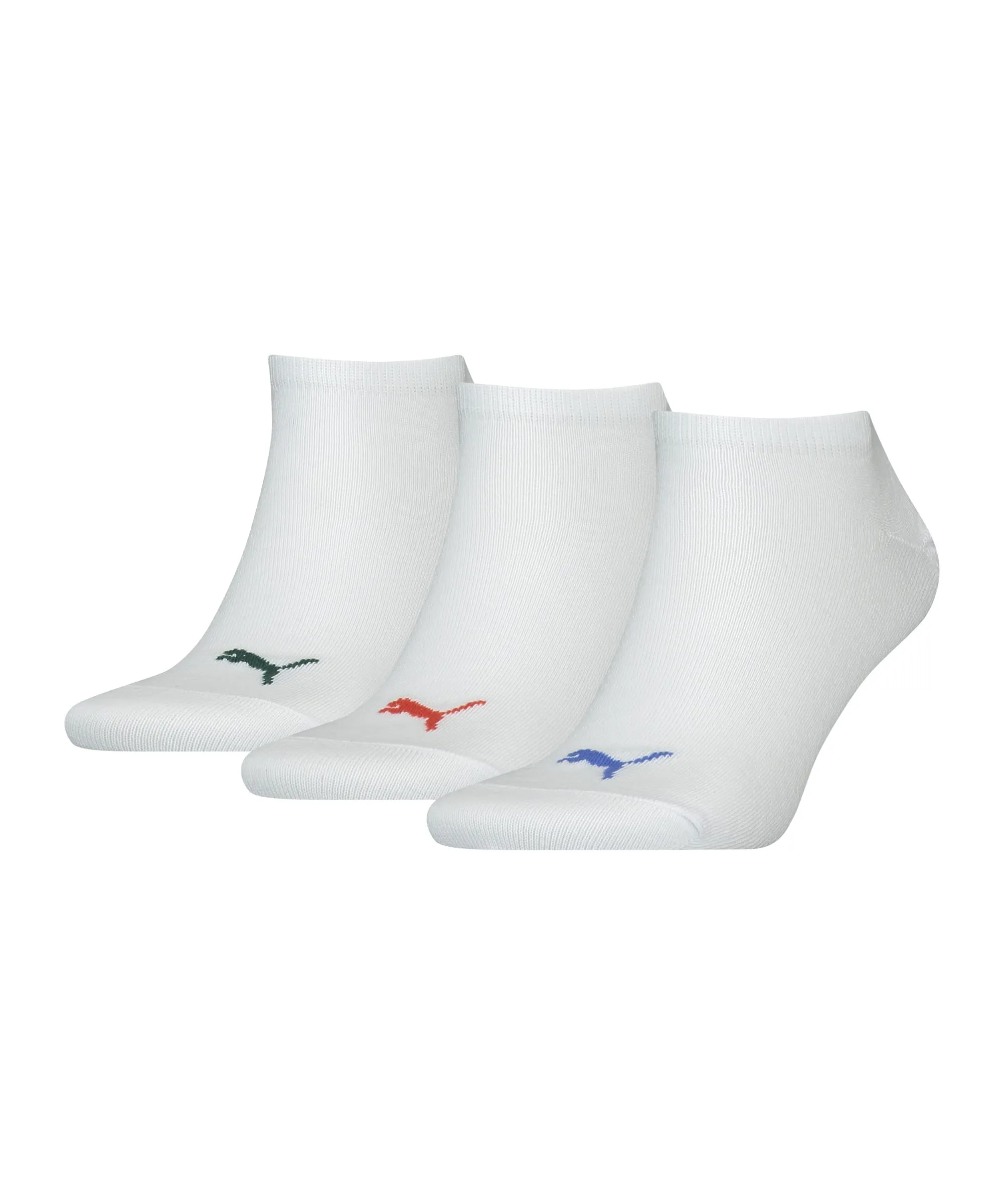 Puma Calzini Unisex per Sneaker Plain, confezione da 3, Bianco/Blu/Rosso, 39-42 - immagine 1