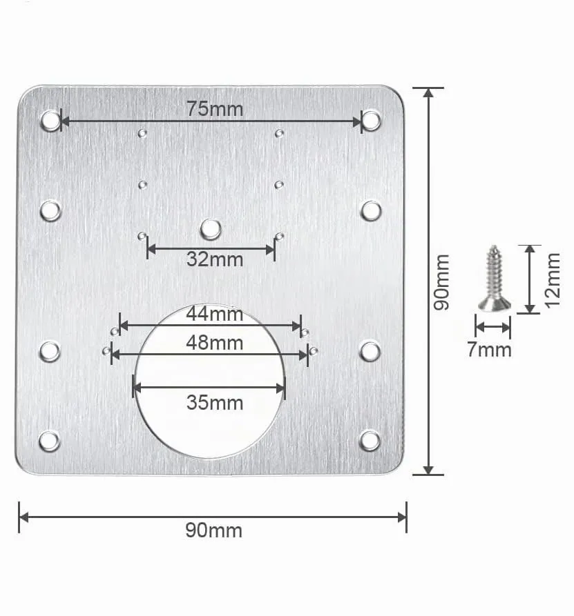 Flintronic Piastra di Riparazione per Cerniere, Acciaio Inossidabile 90x90mm, 2 Pezzi con 12 Viti - immagine 6