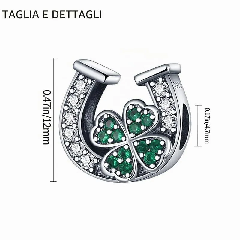 TINSLO Bead Charm Ciondolo Argento Sterling 925 con Cubic Zirconia per Braccialetti e Collane Europei - immagine 6