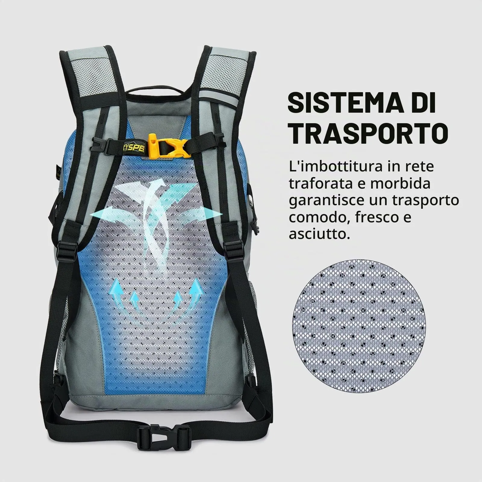 SKYSPER Zaino da Hiking 20L Scozzese Grigio Chiaro - immagine 3