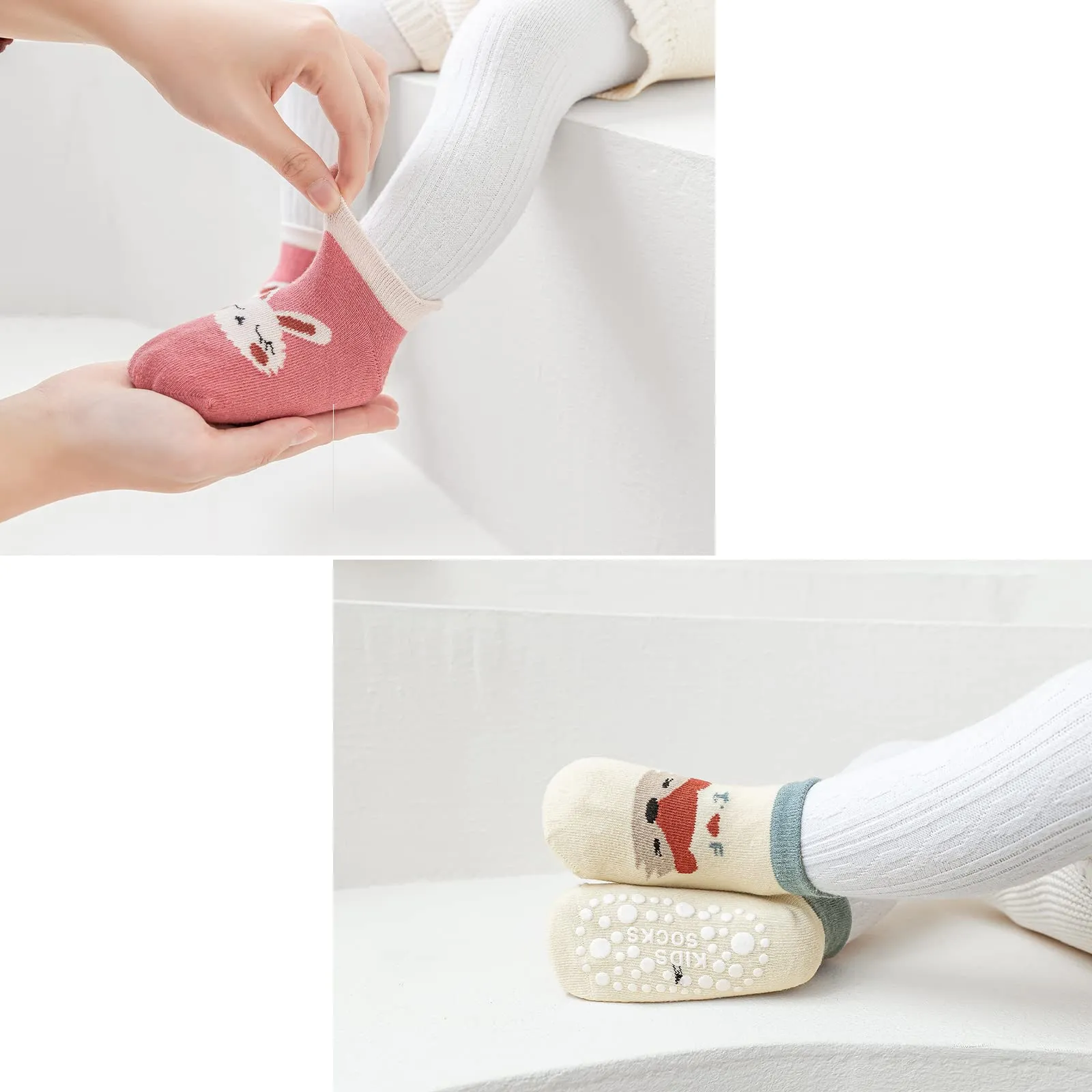 YANWANG Calzini alla Caviglia Antiscivolo per Bambini, 6 Paia, Panda, 3-5 anni - immagine 2