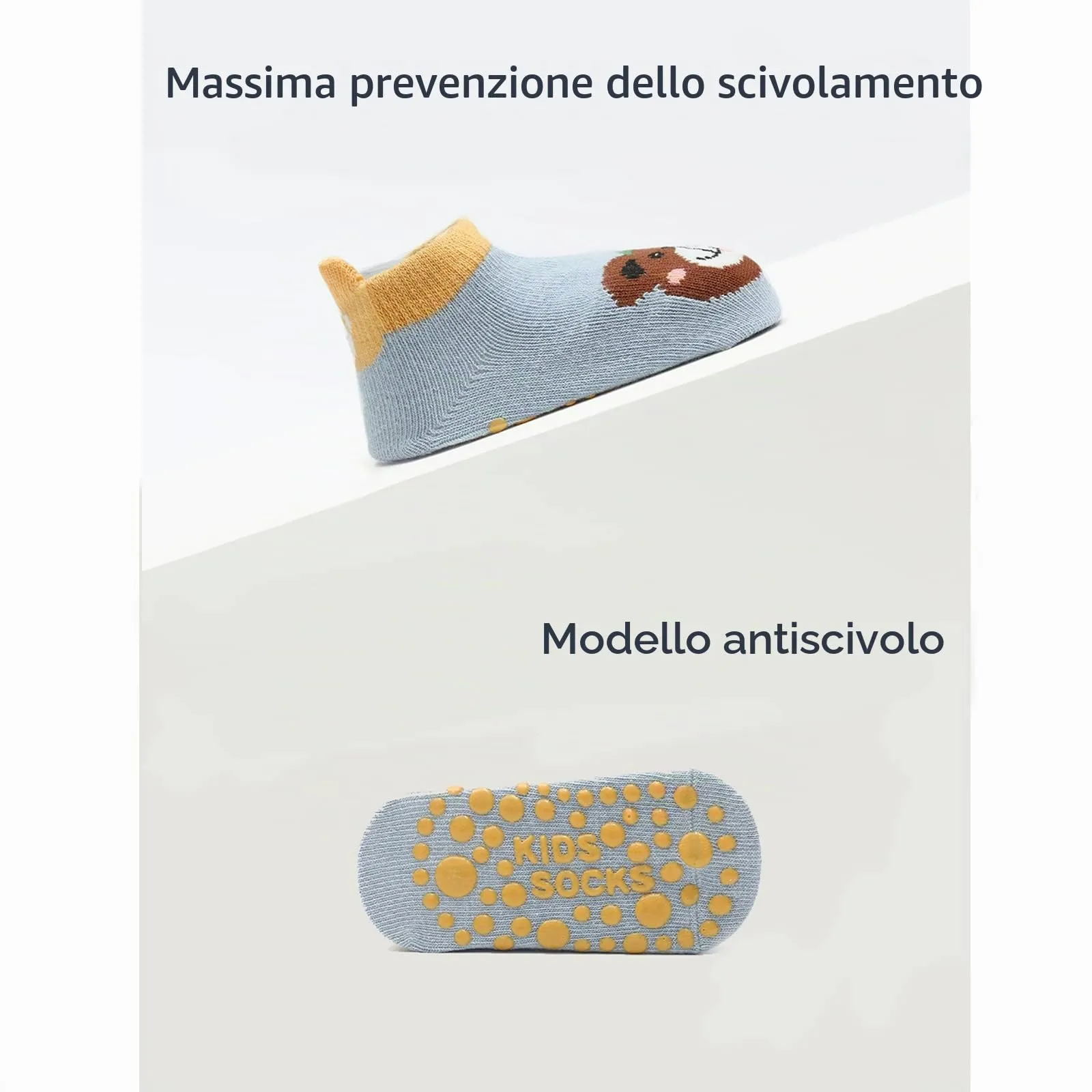 YANWANG Calzini Alla Caviglia Antiscivolo per Neonati e Bambini, 6 Paia, Motivi Cartone Animato, 3-5 anni, A2-dinosaur - immagine 6