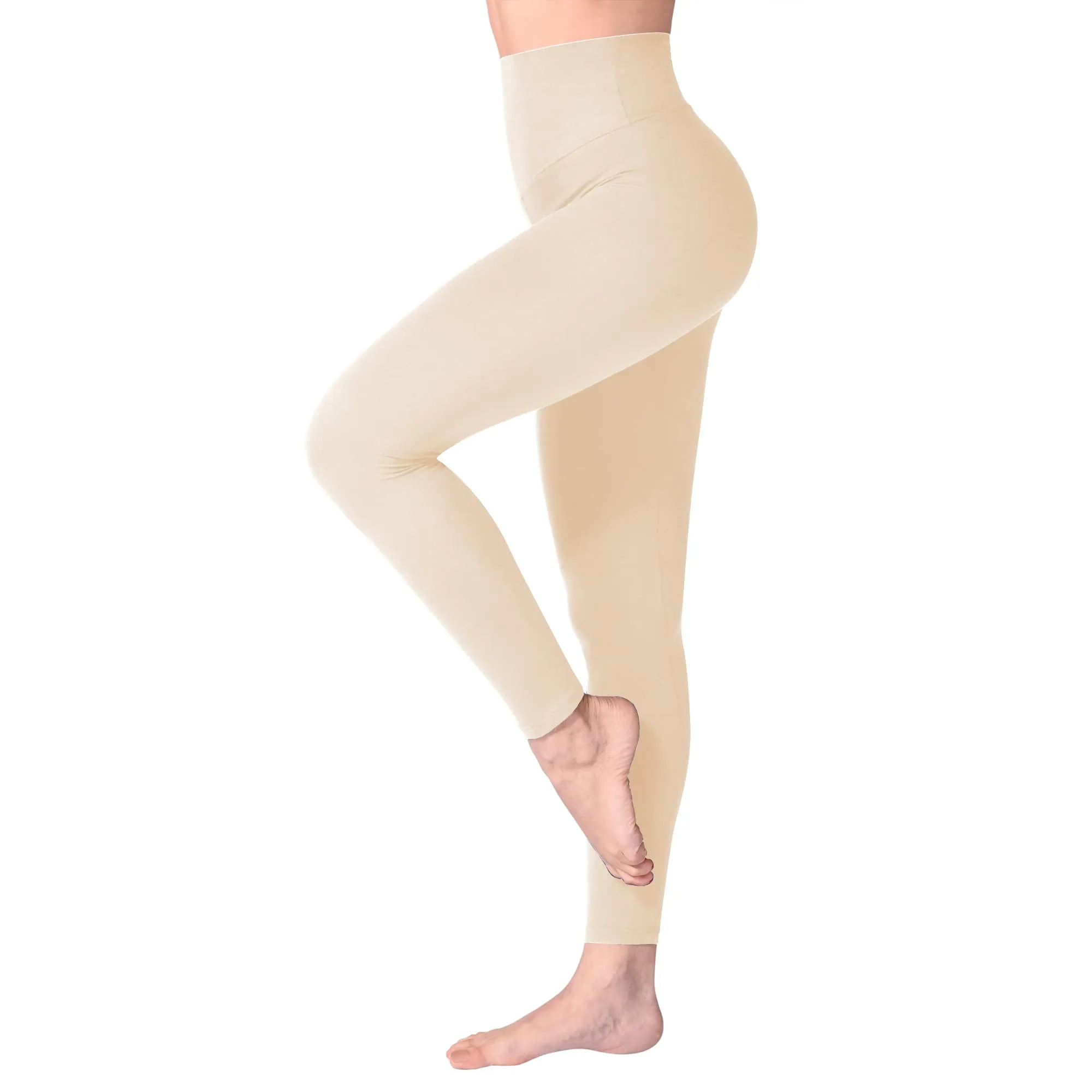 SINOPHANT Leggings Vita Alta Donna Fitness Yoga, S-M, Beige - immagine 7