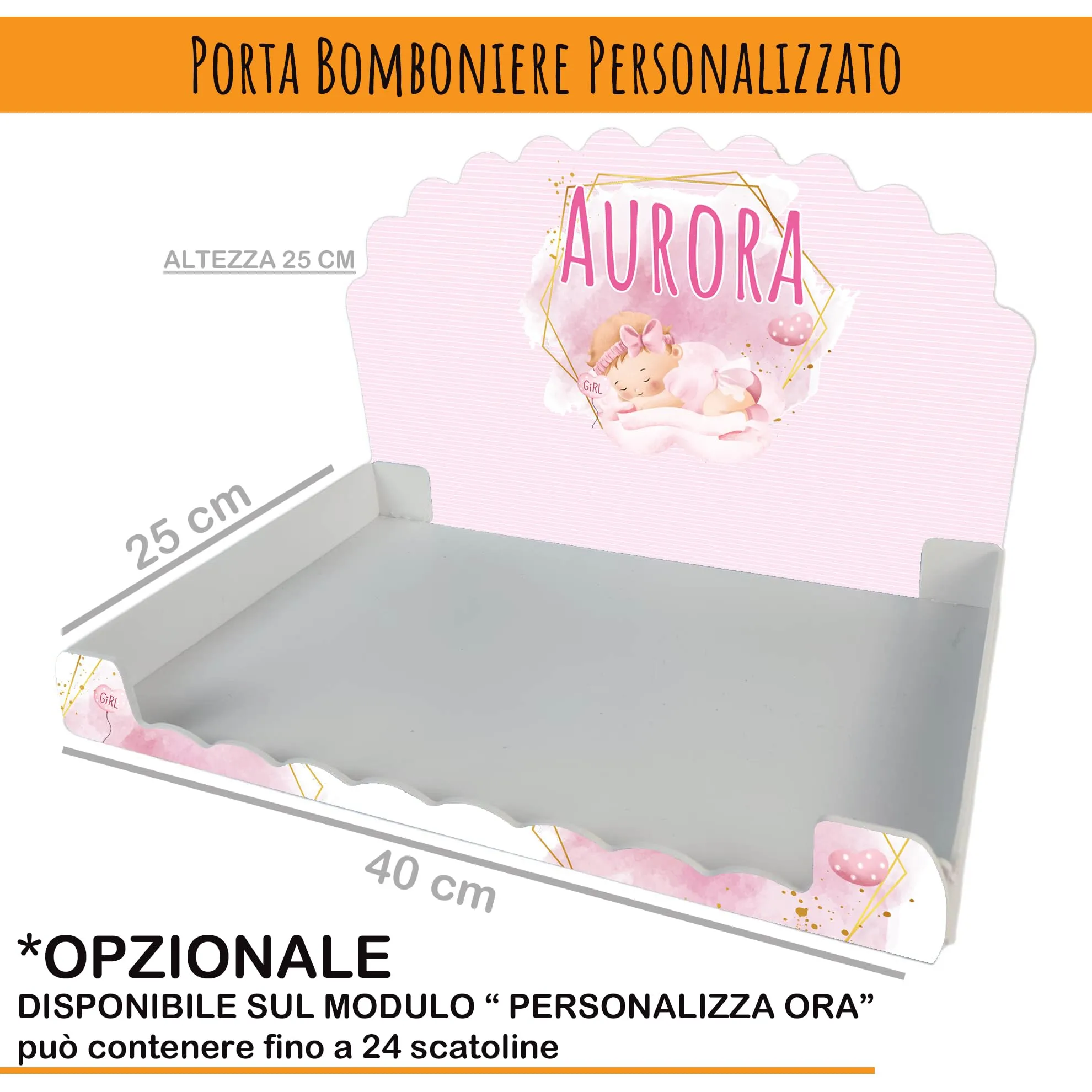 PV Grafik Scatoline Portaconfetti Nascita e Battesimo Personalizzate con Bigliettino e Nastrino, Set da 48 pezzi (Tunna38) - immagine 4