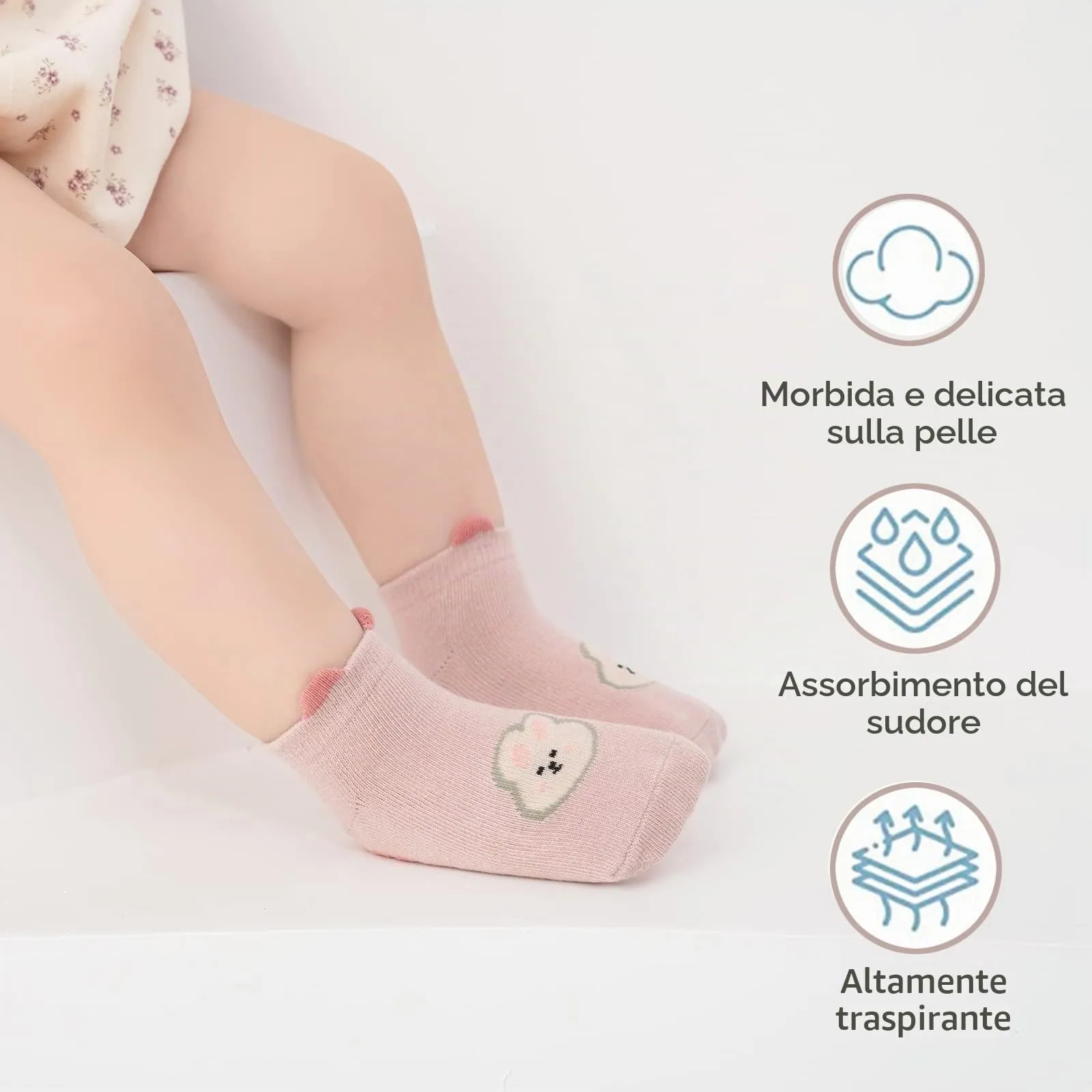 YANWANG Calzini Alla Caviglia Antiscivolo per Bambini, 6 Paia, Motivi Cartoni Animati (3-5 anni, A4-bird) - immagine 5