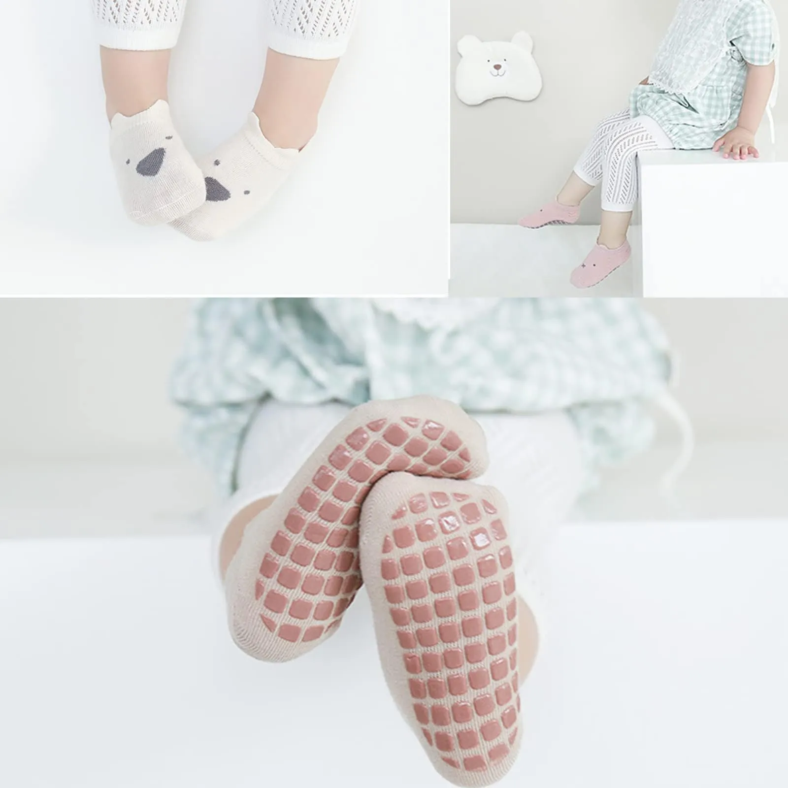 YANWANG Calzini Alla Caviglia Antiscivolo con Motivi Cartoni Animato per Neonati e Bambini, 6 Paia (1-3 anni, B1-cat) - immagine 2