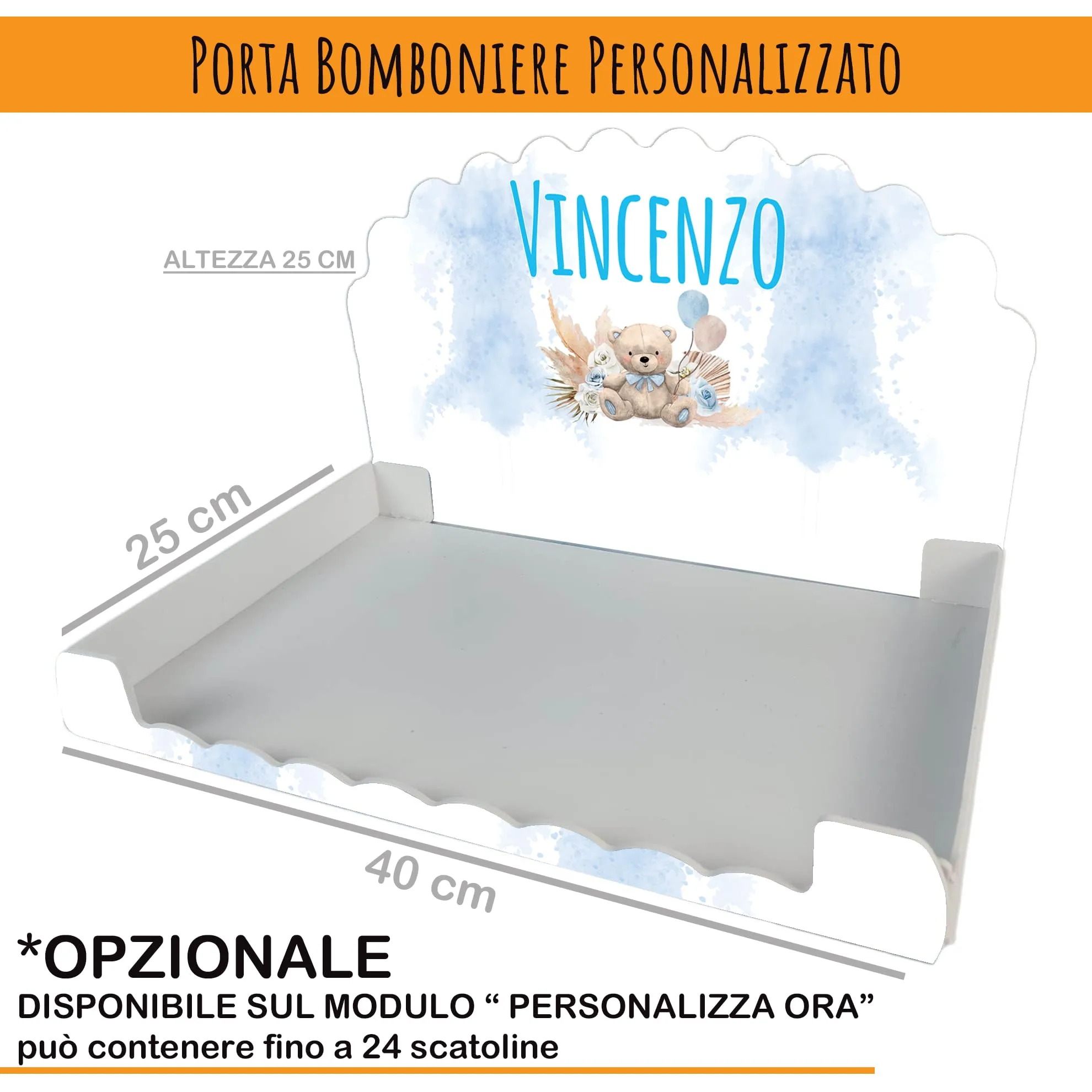 PV Grafik Scatoline Portaconfetti Nascita e Battesimo, Set 24+24 con Bigliettino e Nastrino, Personalizzate (Tunna35) - immagine 4