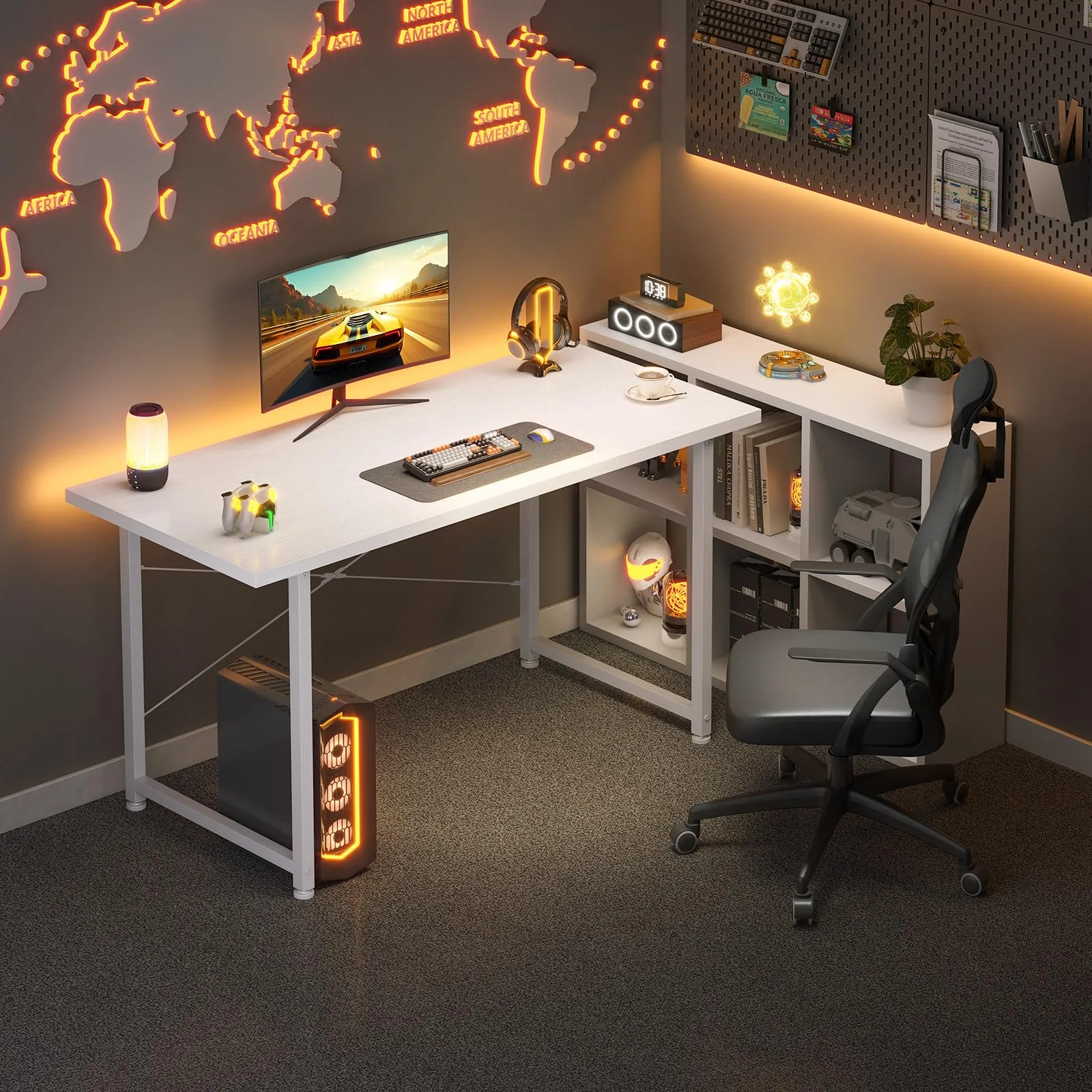 ODK Scrivania per Computer 120 x 48 cm, Bianca - immagine 5