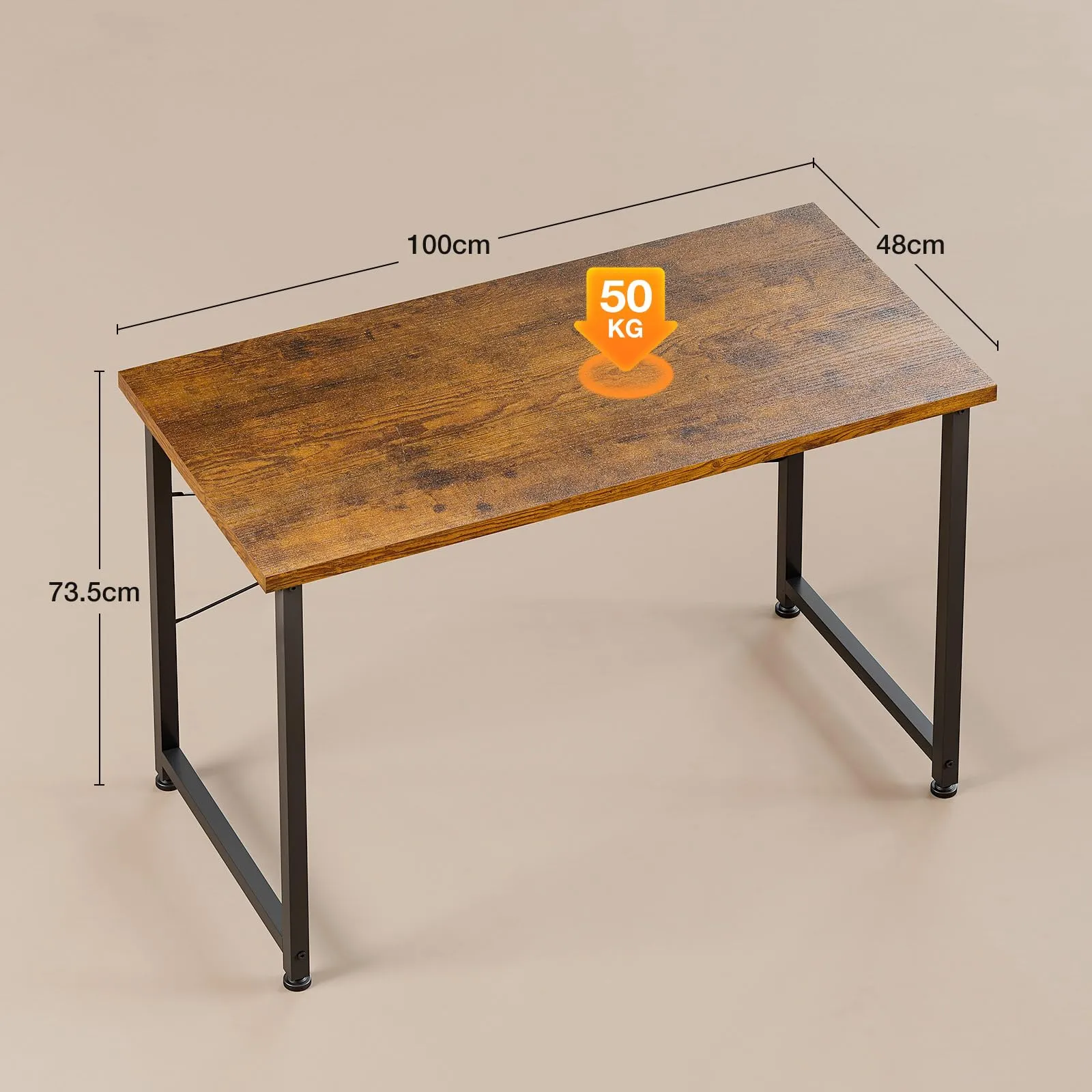 ODK Scrivania Salvaspazio per Computer, 100 × 48 cm, Marrone - immagine 5