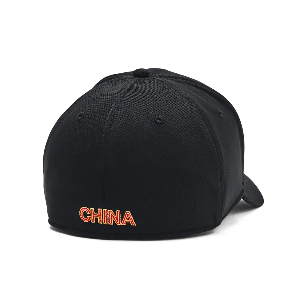 Under Armour Blitzing Cap Stretch Fit Uomo, Nero/Rosso, Large-X-Large - immagine 2