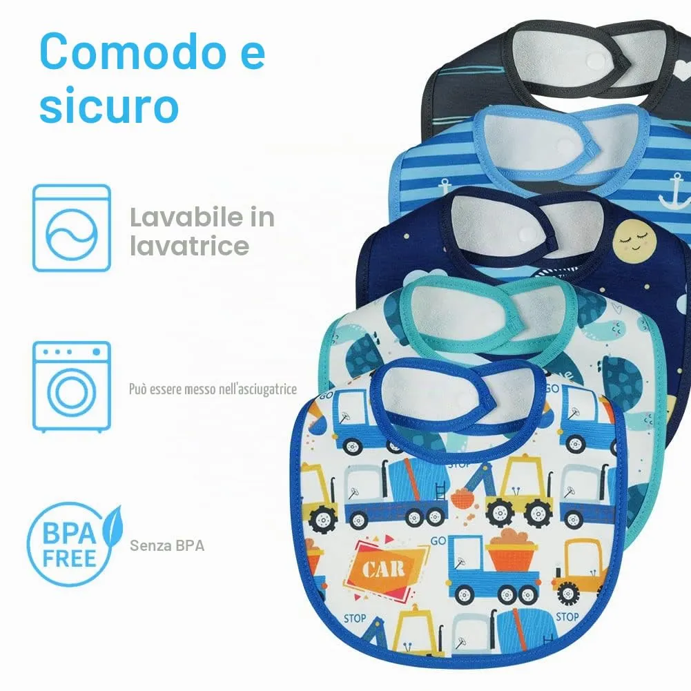 Vicloon Bavaglini Neonato, 7 Pezzi, Cotone a 6 Strati, 0-3 Anni - immagine 4