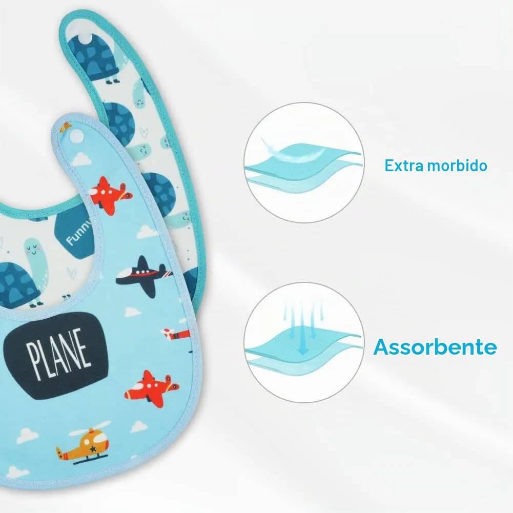 Vicloon Bavaglini Neonato, 7 Pezzi, Cotone a 6 Strati, 0-3 Anni - immagine 5