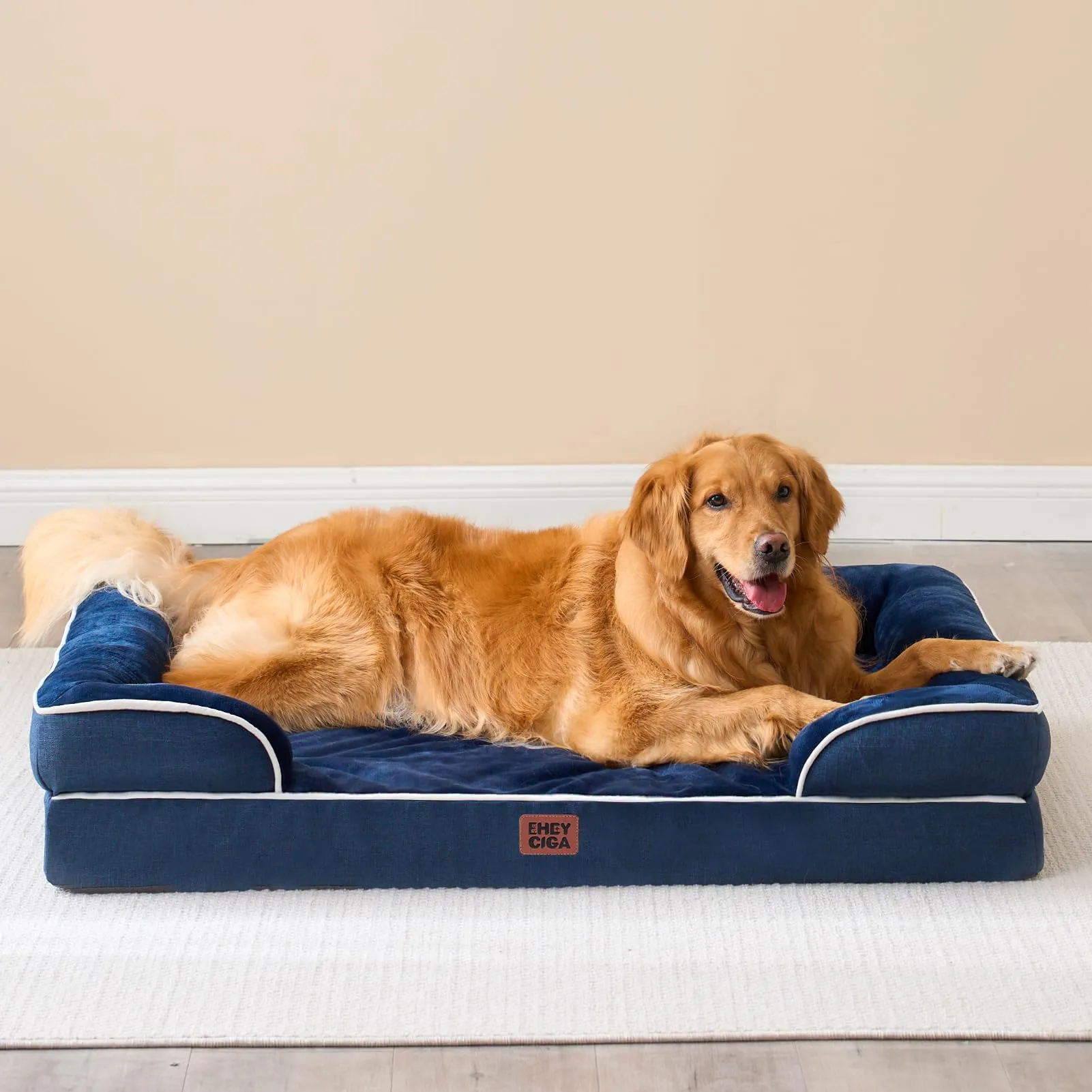 EHEYCIGA Cuccia Cane Interno Taglia Media, 91x68x16cm, Blu Navy - immagine 8