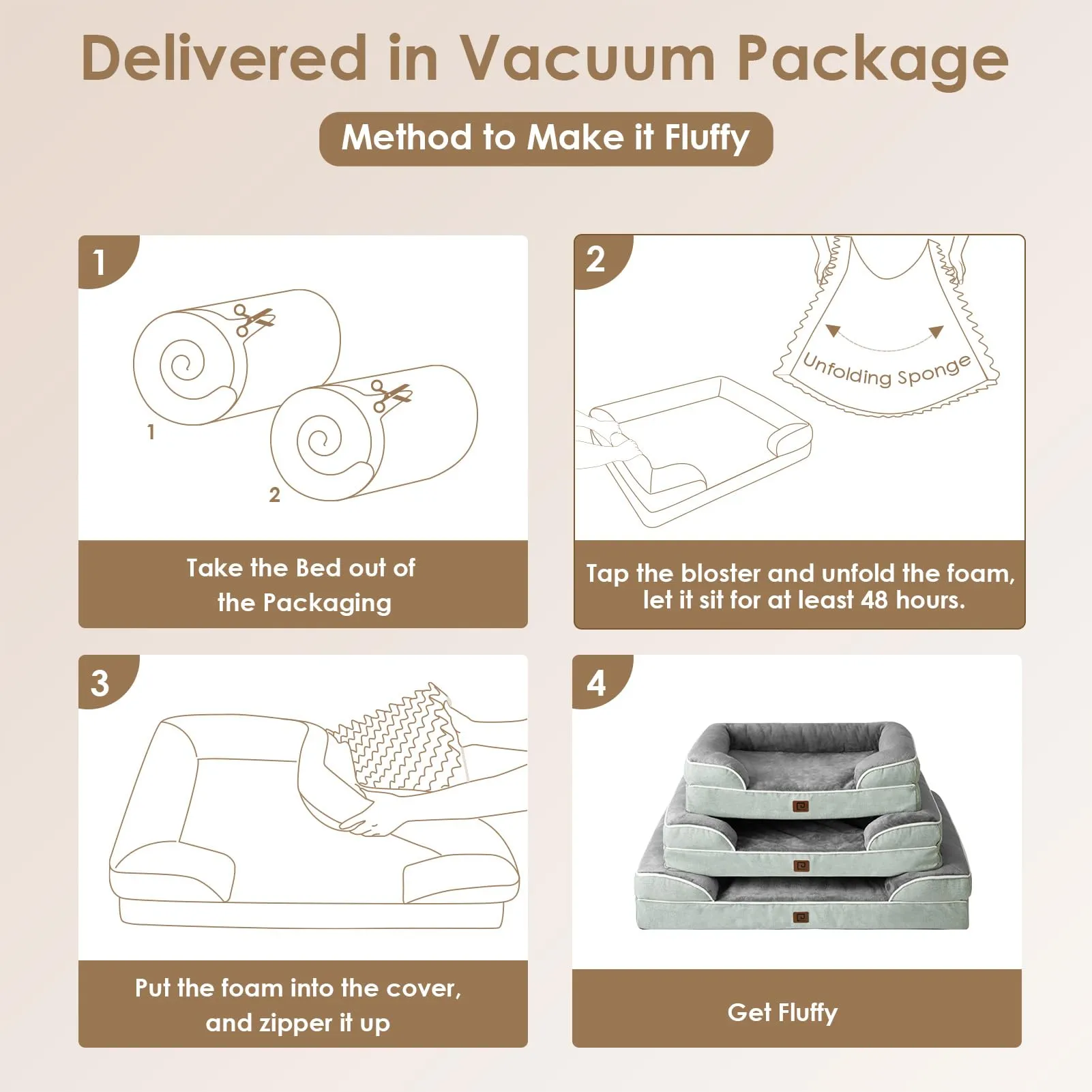 EHEYCIGA Cuccia Cane Interno Taglia Media, 76x51x16cm, Verde - immagine 7