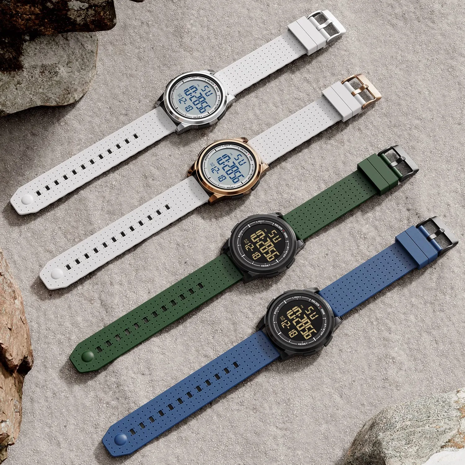 GOLDEN HOUR GH-1313 Orologio Digitale Ultra-Sottile Sport Impermeabile Unisex - immagine 6