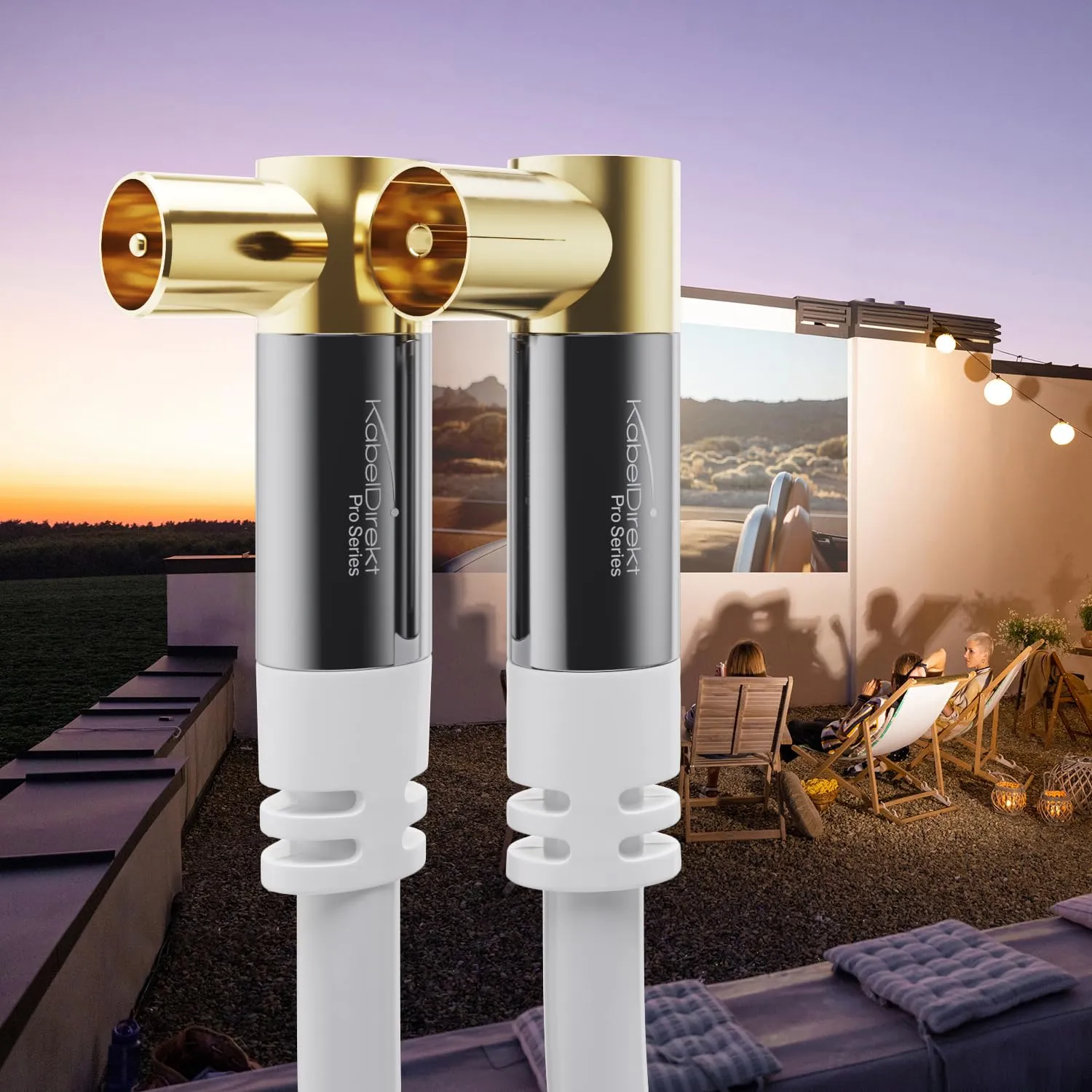 KabelDirekt Cavo Antenna TV 4K, 2m, 2× 90°, Bianco - immagine 7