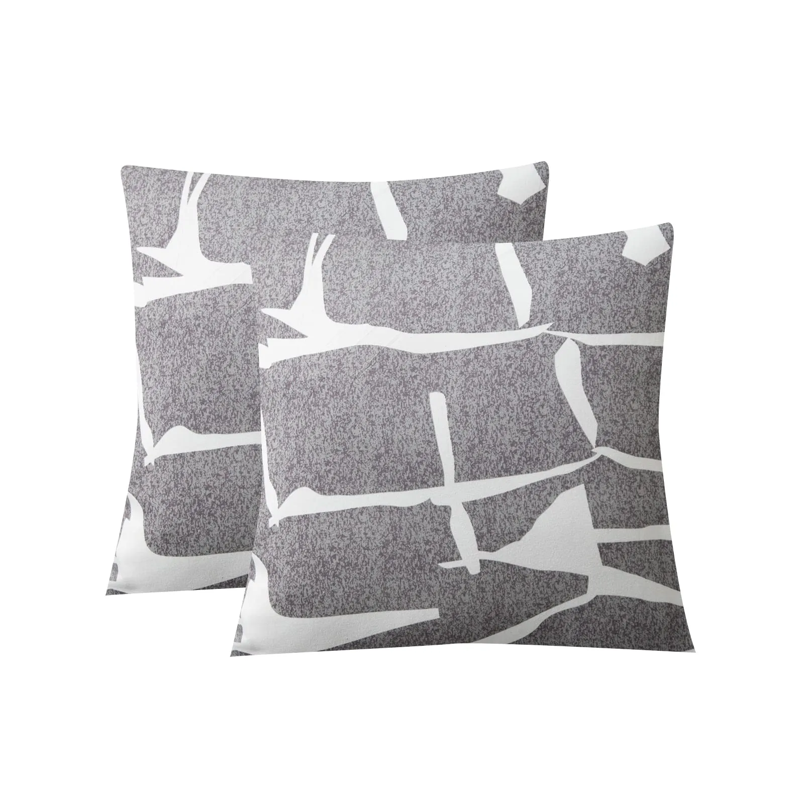 Jaotto Federe per Cuscini Divano Decorativi in Spandex 45x45cm, Linea Grigio, Set di 2 - immagine 1