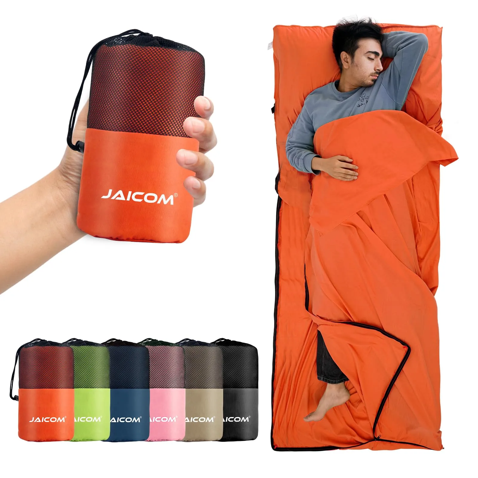 JAICOM Sacco Lenzuolo da Viaggio Ultraleggero e Compatto, 220 x 90 cm - immagine 1