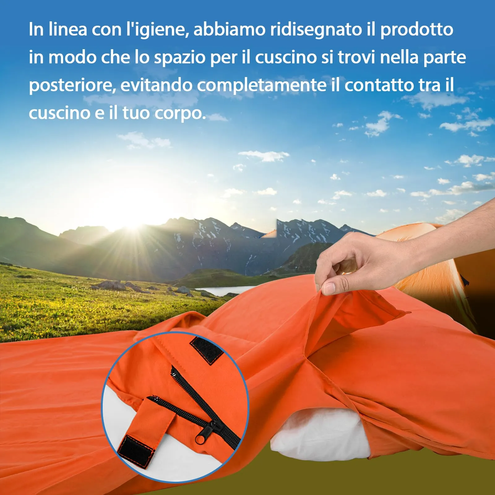 JAICOM Sacco Lenzuolo da Viaggio Ultraleggero e Compatto, 220 x 90 cm - immagine 4
