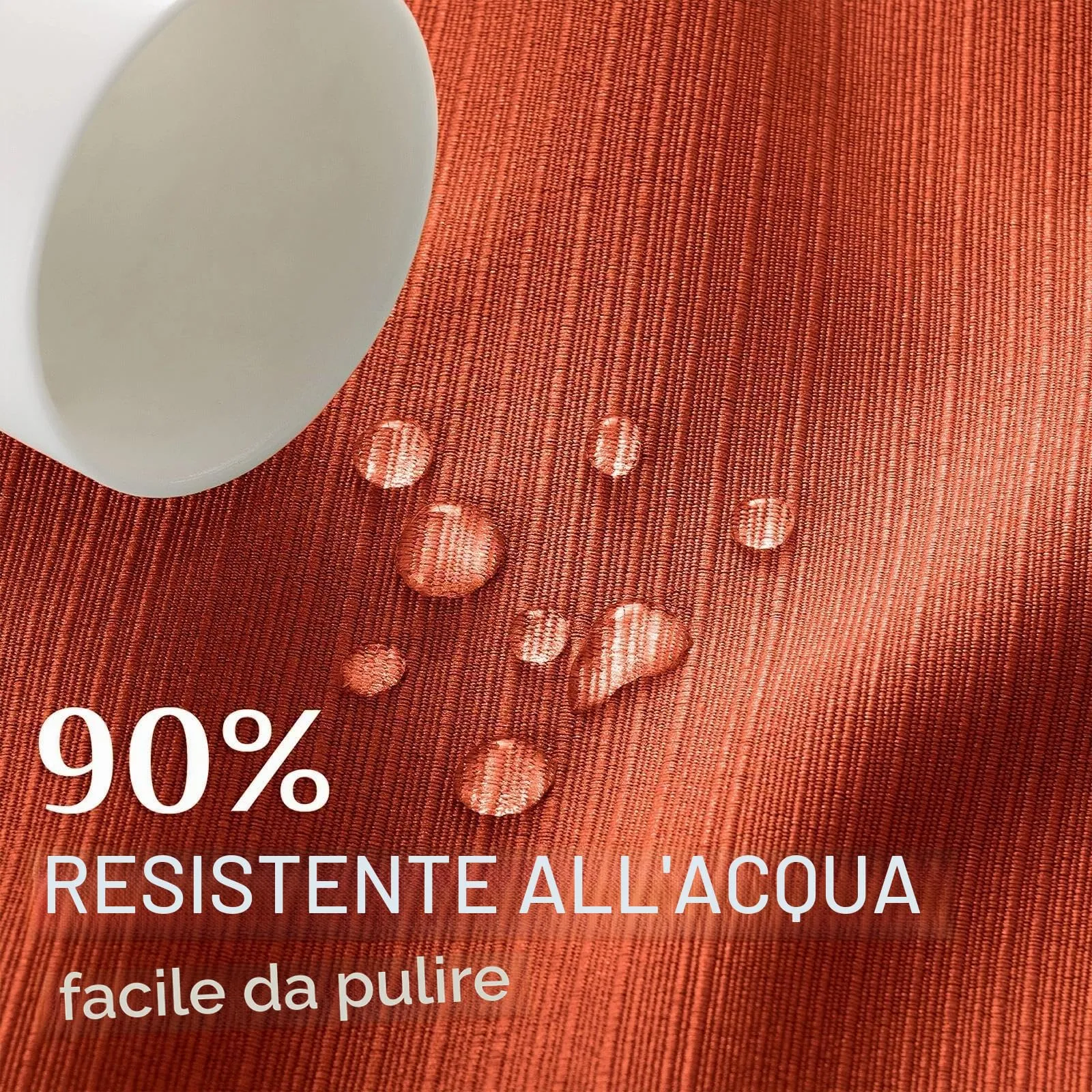 Softalker Tovaglia Rettangolare in Jacquard Geometrica Arancione Bruciato, 60 x 84 Pollici, Impermeabile e Antimacchia - immagine 2