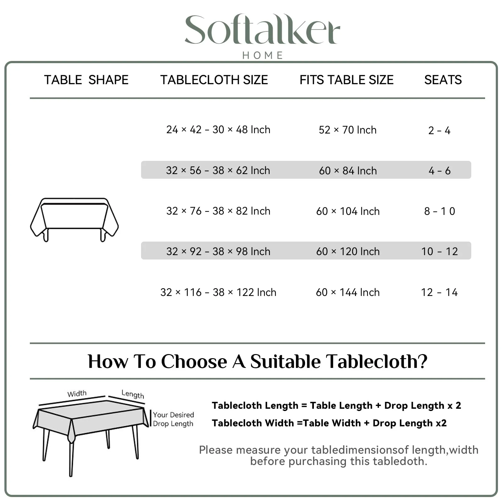 Softalker Tovaglia Natalizia Rettangolare in Jacquard, Linee Geometriche, Verde, 60 x 104 pollici - immagine 7