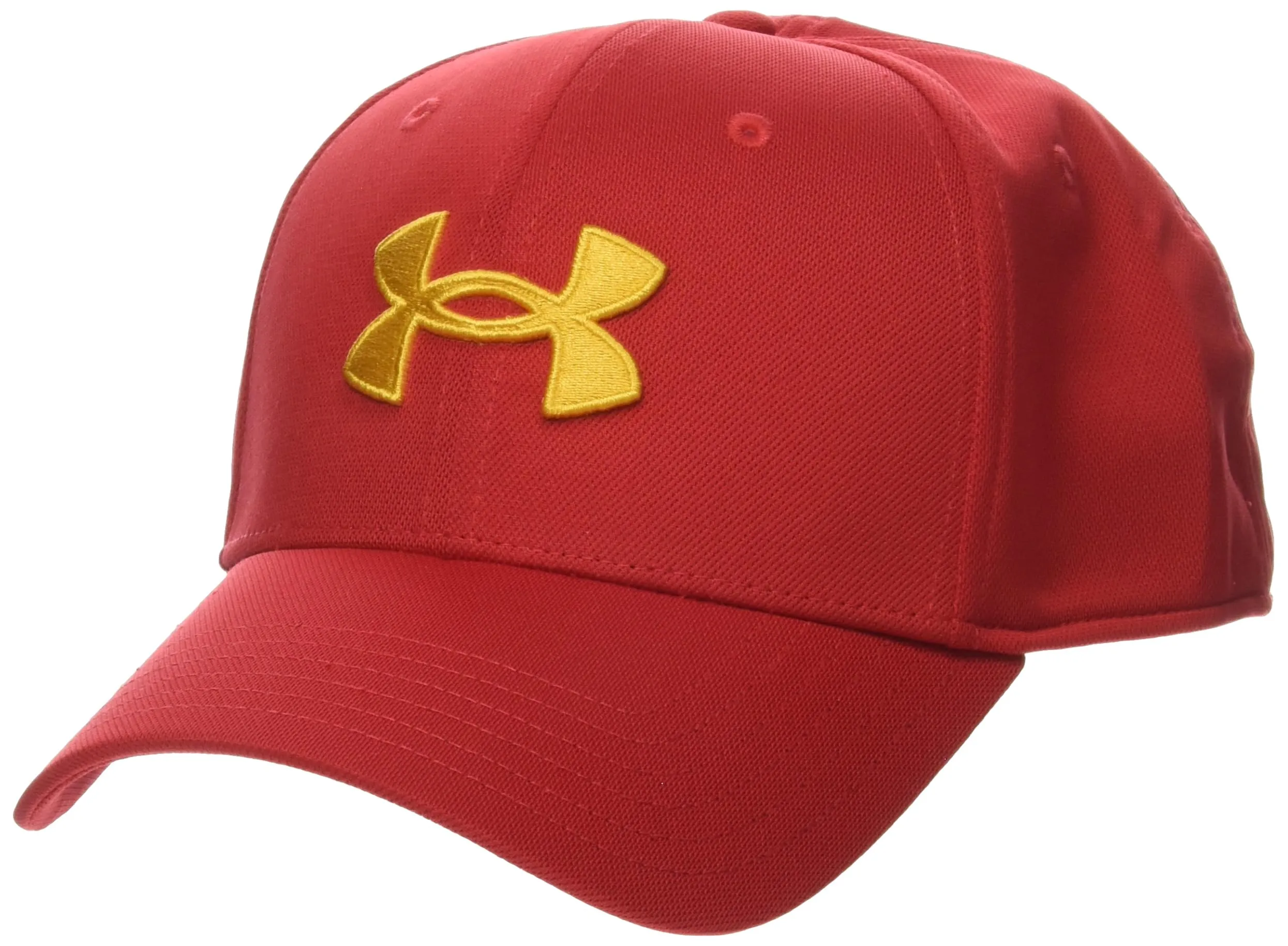 Under Armour UA Blitzing Adj Hat, Rosso/Steeltown Gold, Small-Medium - immagine 1