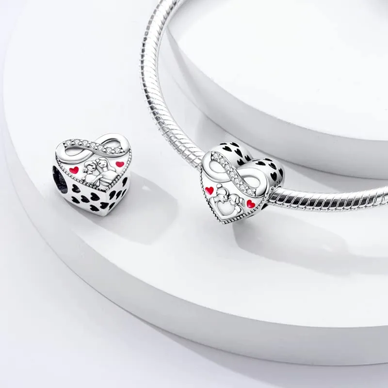 TINSLO Bead Charm Ciondolo in Argento Sterling 925 con Cubic Zirconia per Braccialetti e Collane Europei - immagine 2