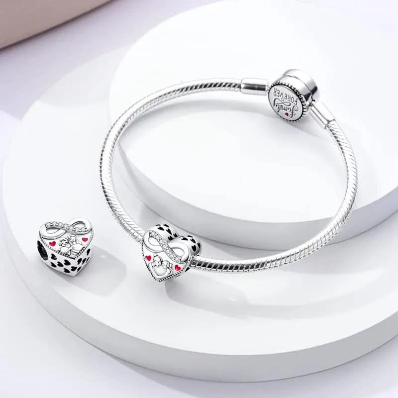 TINSLO Bead Charm Ciondolo in Argento Sterling 925 con Cubic Zirconia per Braccialetti e Collane Europei - immagine 3
