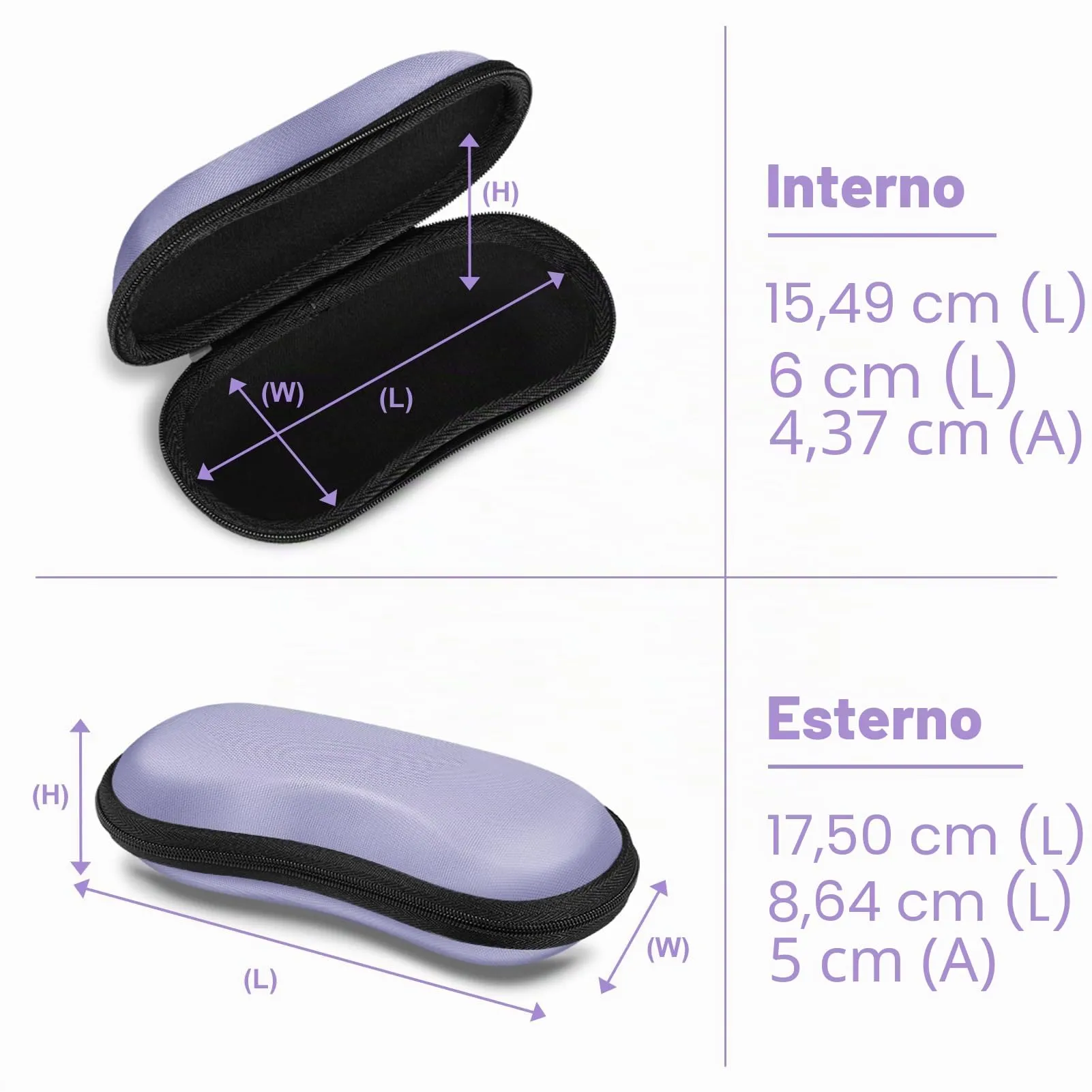 FINTIE Custodia Occhiali Rigida in EVA Viola Chiaro con Panno e Cacciavite, AGSB157 - immagine 3