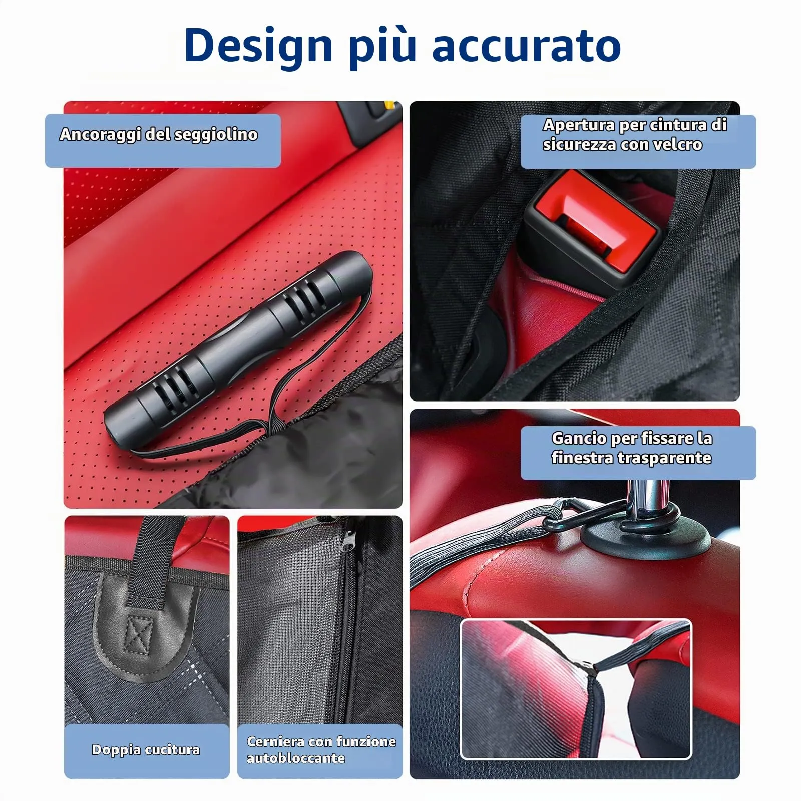 KYG Coprisedile Auto per Cani Telo Posteriore in Panno Oxford Impermeabile Antigraffio e Antiscivolo, Nero - immagine 3