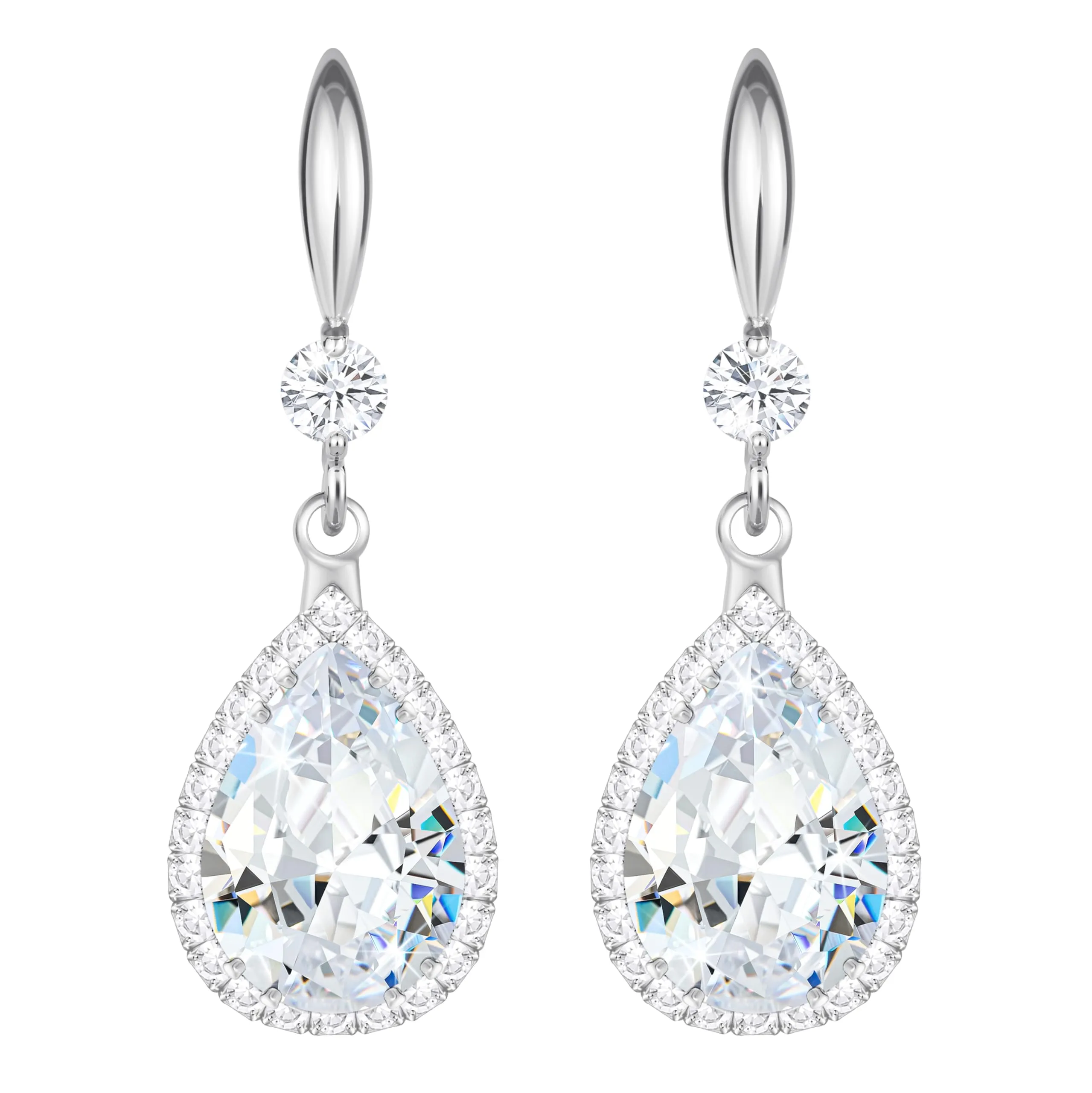 Linawe Orecchini pendenti in argento con cristalli di zirconia cubica moissanite - immagine 1