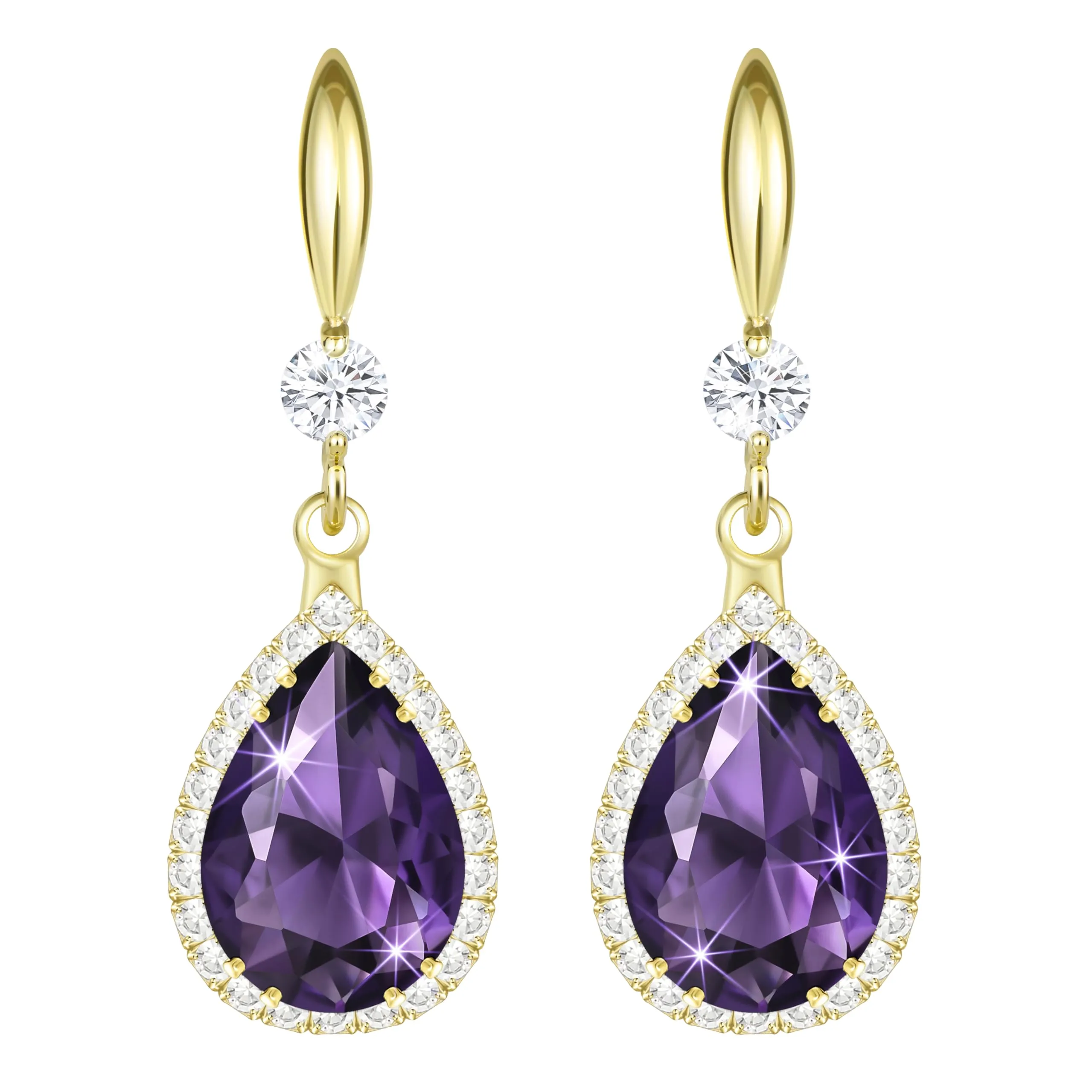 Linawe Set di gioielli in oro per donna, orecchini pendenti in moissanite e zirconia cubica placcati in oro 14k - immagine 1