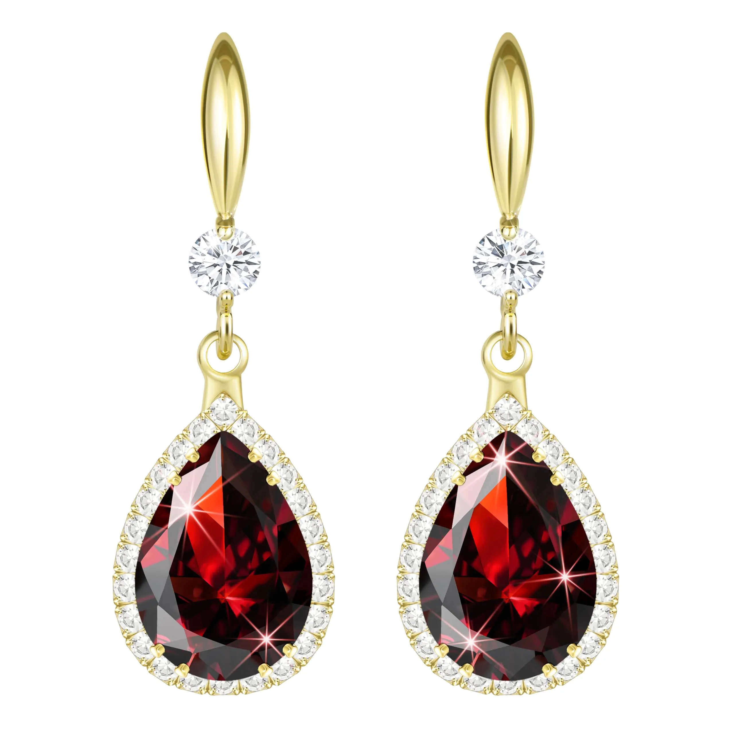 Linawe Orecchini Pendenti in Cristallo e Zirconia Cubica Placcati in Oro - immagine 1